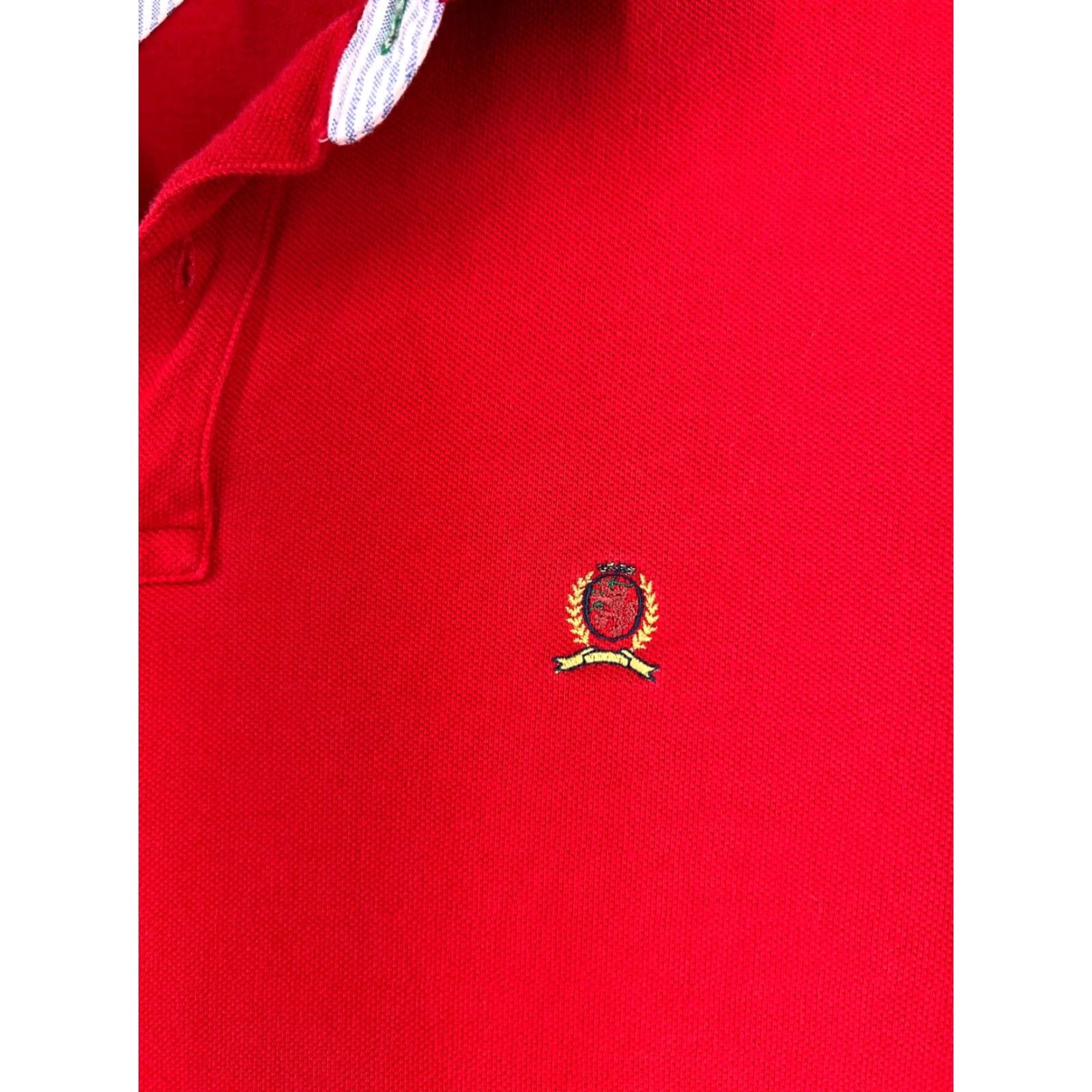 Tommy Hilfiger VINTAGE Tommy Hilfiger Polo Shirt Men XL Red 100% Cotton Knit Short Sleeve Solid Embroidered Logo Golf/Activewear Modern American Sports Mens Size US XL / EU 56 / 4 - 7 Thumbnail