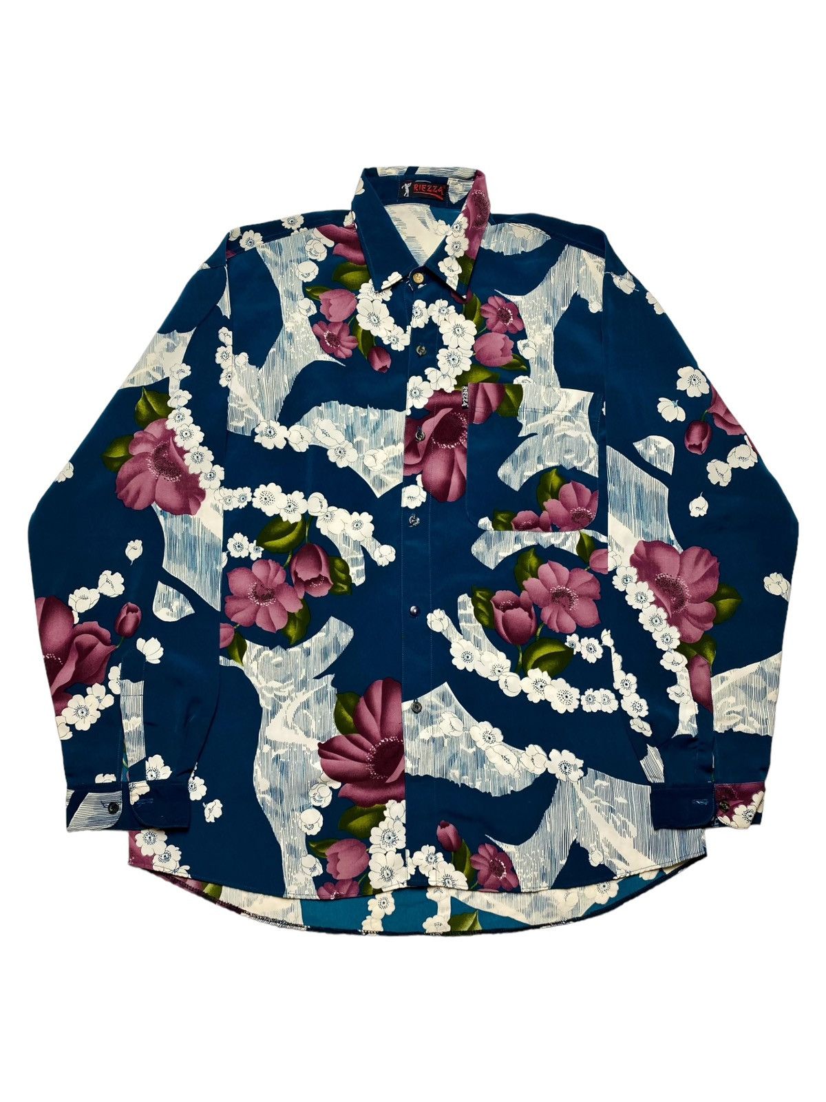 Japanese Brand 1990s Riezza - Floral Button Up Shirt Size US L / EU 52-54 / 3 - 1 Thumbnail