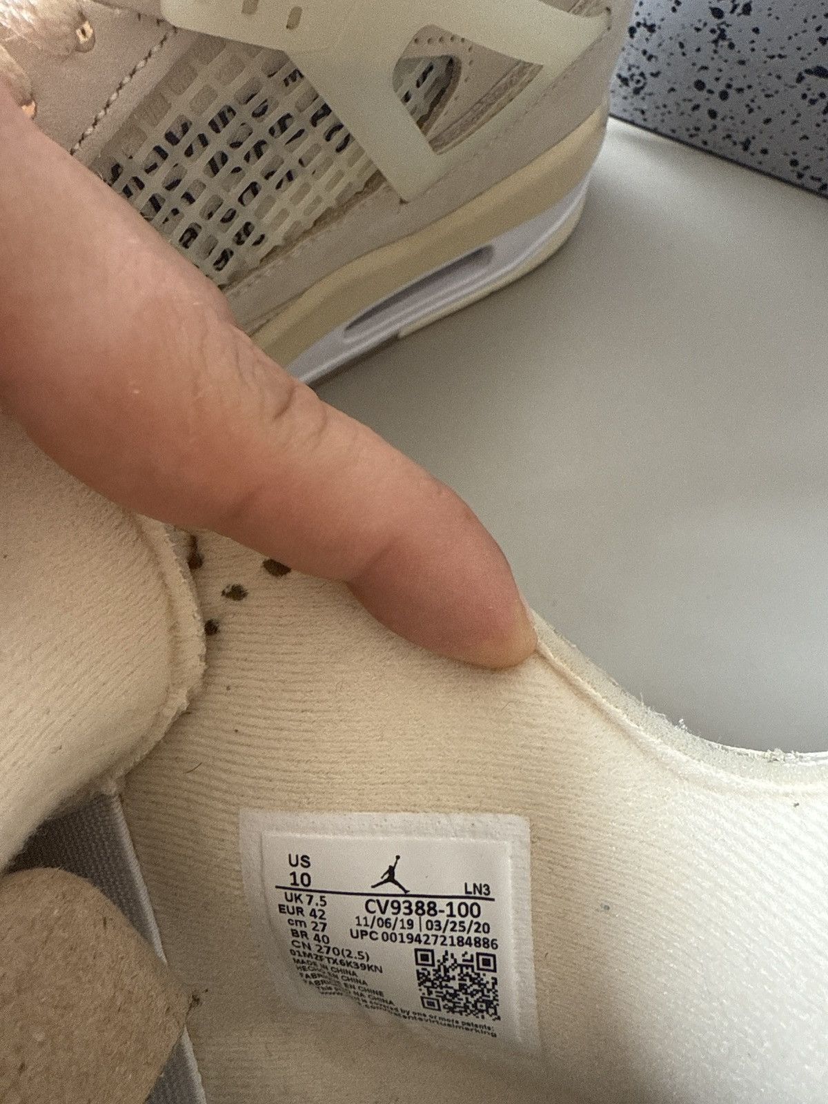 Jordan Brand × Off-White Air Jordan 4 Retro SP Off White Sail Size US 8.5 / EU 41-42 - 7 Thumbnail