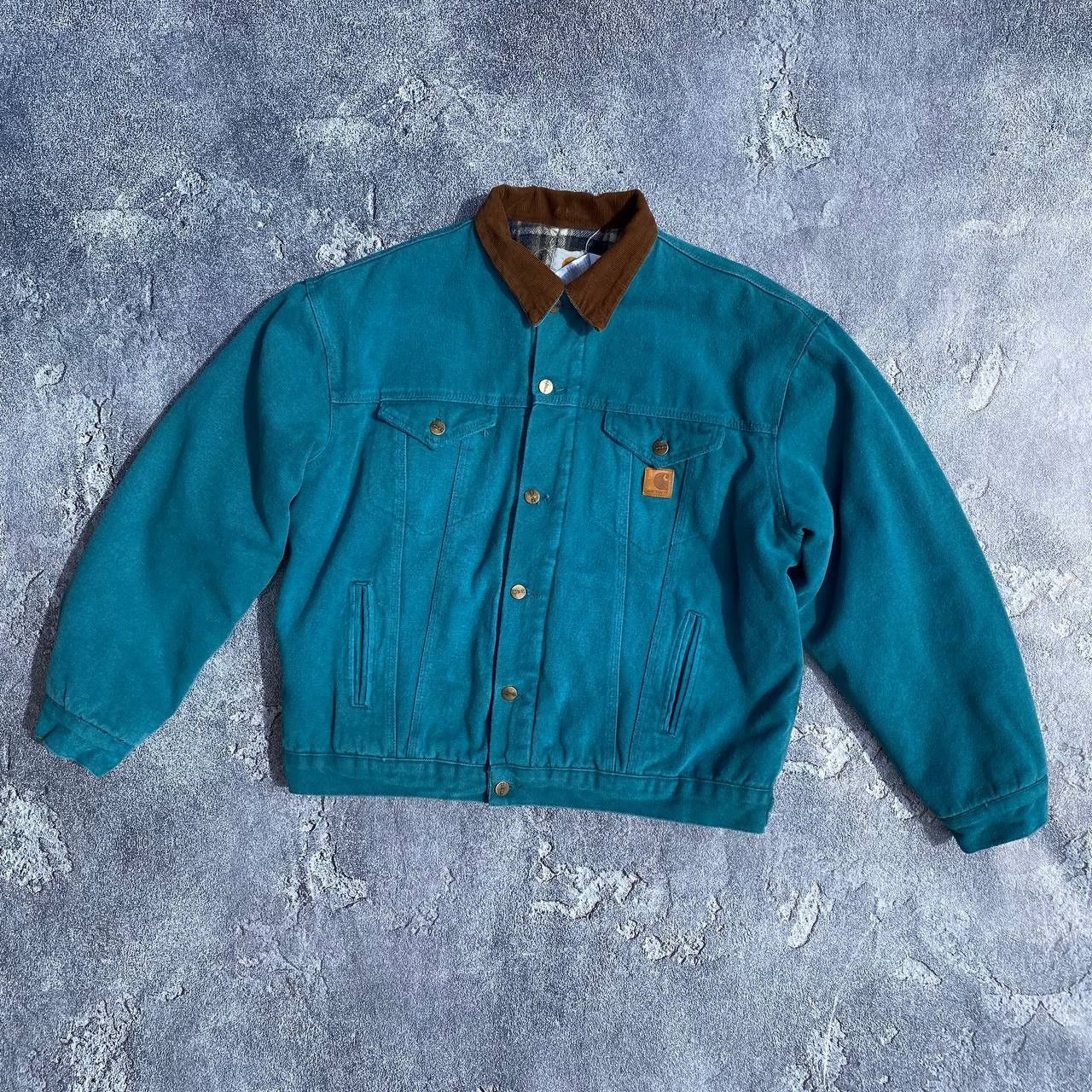 Image of Carhartt Detroit Jacket Aqua Teal Blue, Men's (Size Medium)