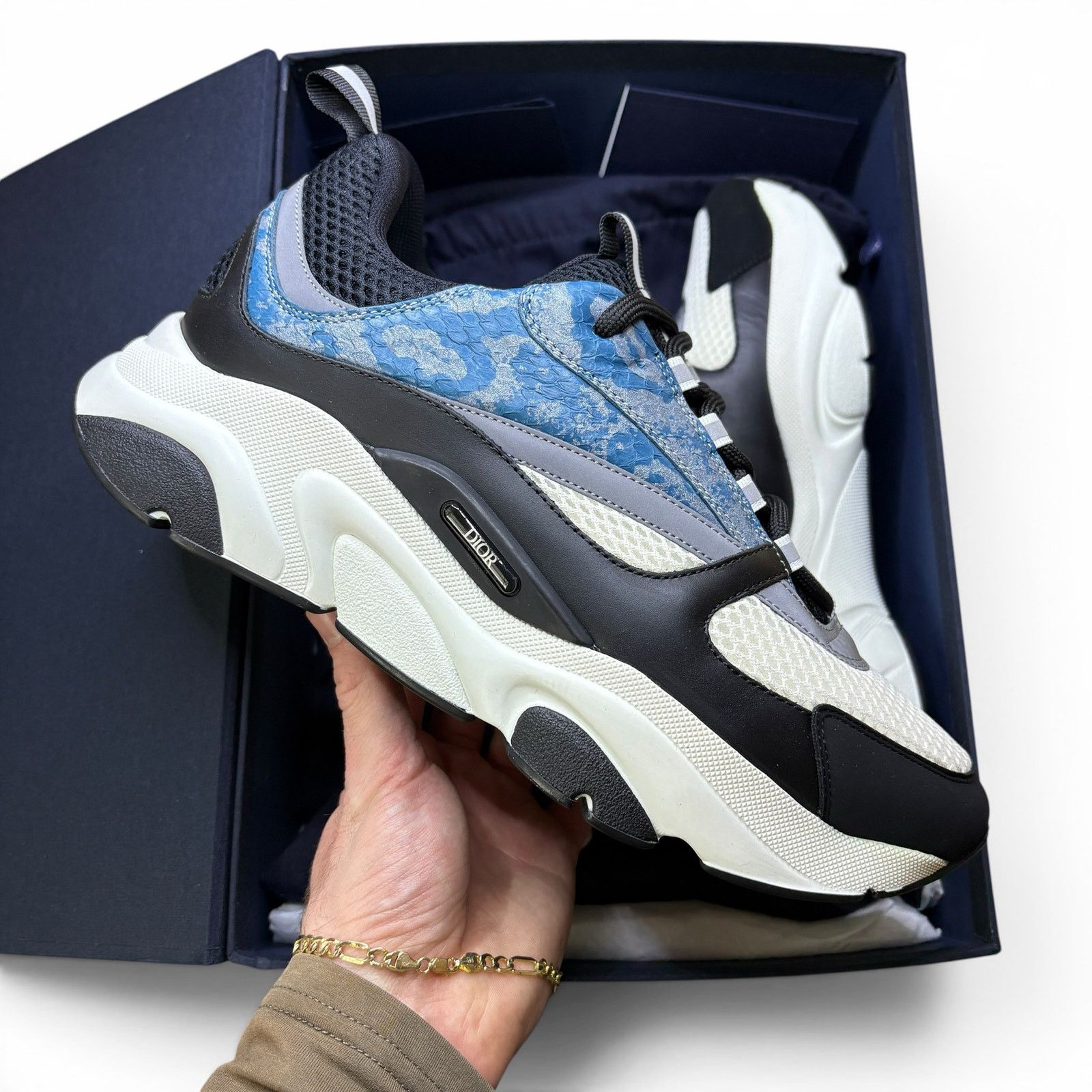 Dior Dior B22 Sneaker ‘Blue Reflective / Python’ | Size 42 (US 9) Size US 9 / EU 42 - 1 Thumbnail
