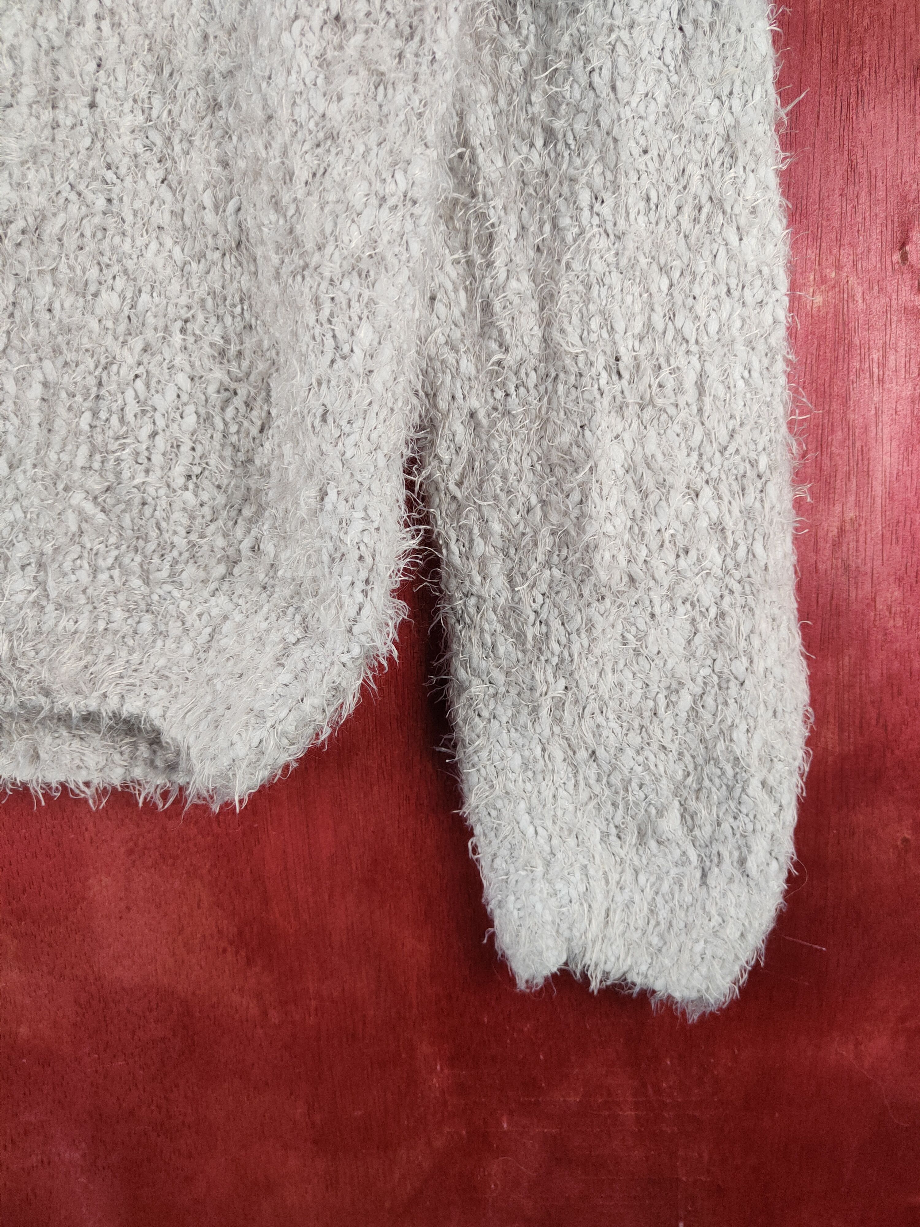 Homespun Knitwear Dreskip Light Gray Shag Shaggy Fur Mohair Knitwear #S2099 Size L / US 10 / IT 46 - 6 Thumbnail