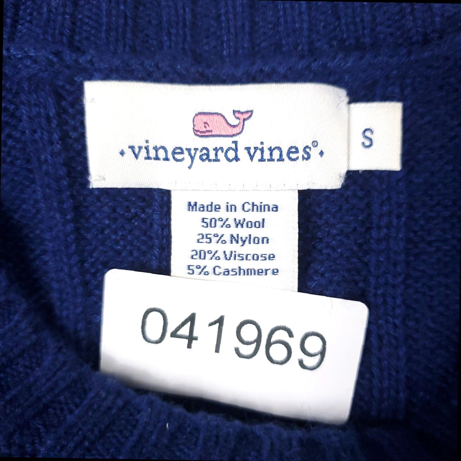 Vineyard Vines Vineyard Vines Blue Cable Knit Sweater Womens Small Long Sleeve Pullover Crew Neck Cotton Size S / US 4 / IT 40 - 8 Thumbnail