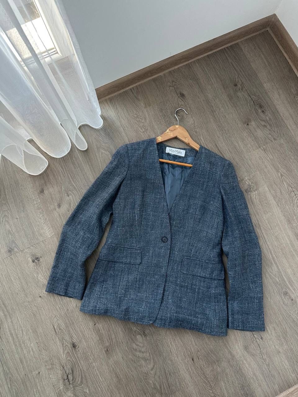 Max Mara × Vintage Vintage Max Mara Blue W’s Blazer Jacket Size M / US 6-8 / IT 42-44 - 5 Thumbnail
