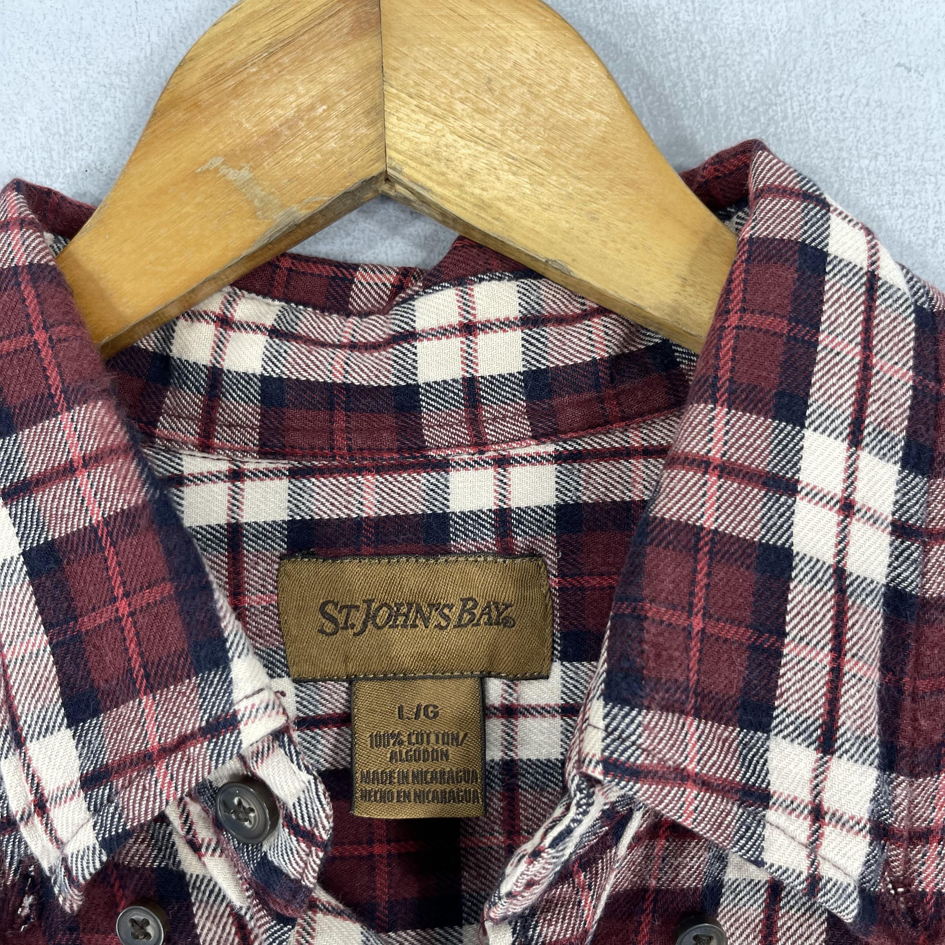 Flannel ST JOHN'S BAY Tartan Burgundy Checkered Flannel Button Up Size US L / EU 52-54 / 3 - 5 Thumbnail