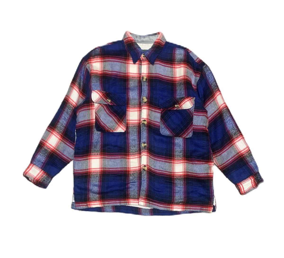 Japanese Brand Vintage 80s Tom Short Plaid Wool Flannel Shirt Jacket Size US L / EU 52-54 / 3 - 1 Thumbnail
