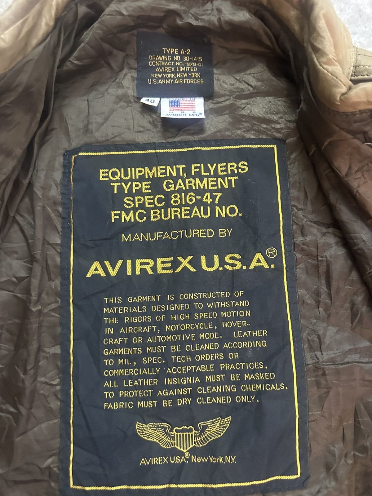 Avirex Vintage Avirex A-2 U.S. Army Air Forces Flight Jacket Size US M / EU 48-50 / 2 - 4 Thumbnail
