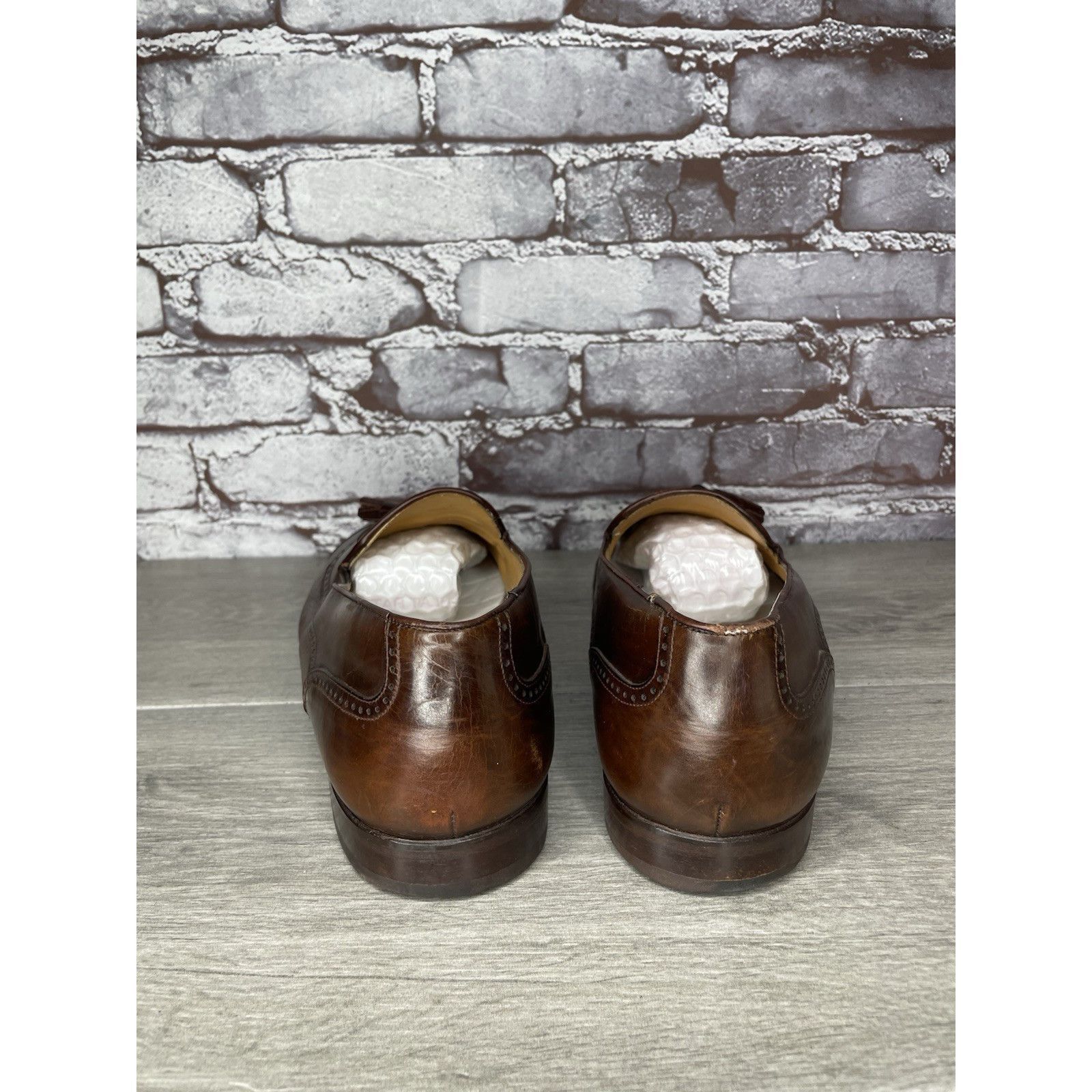 Mezlan Mezlan Havana Brown Leather WingTip Cap Toe Loafers Dress Sh Size US 11 / EU 44 - 5 Thumbnail