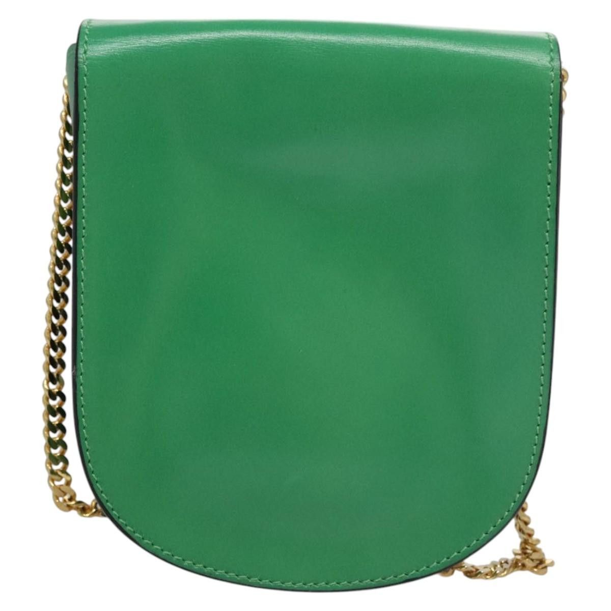 Celine CELINE Shoulder Bag Leather Green Gold Size ONE SIZE - 3 Thumbnail