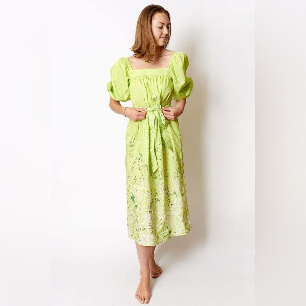 Other Ann Mashburn Floral Nicolette Dress- Lime Size M / US 6-8 / IT 42-44 - 1 Thumbnail