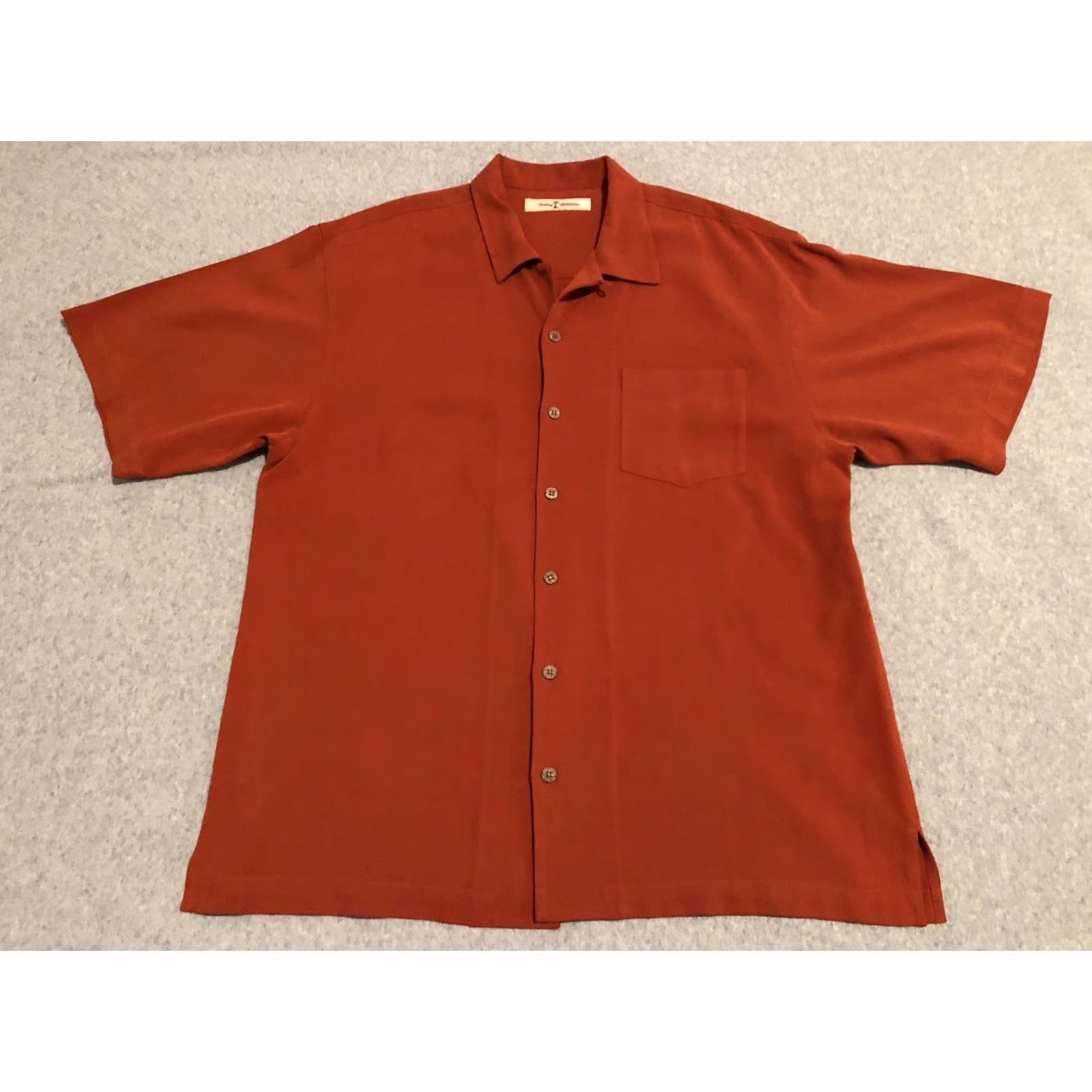 Tommy Bahama Tommy Bahama Silk Embroidered Hawaiian Shirt Mens Large Burnt Orange Coral Pelican Cigars Paradise Aloha Beach 90s? Size US L / EU 52-54 / 3 - 4 Thumbnail