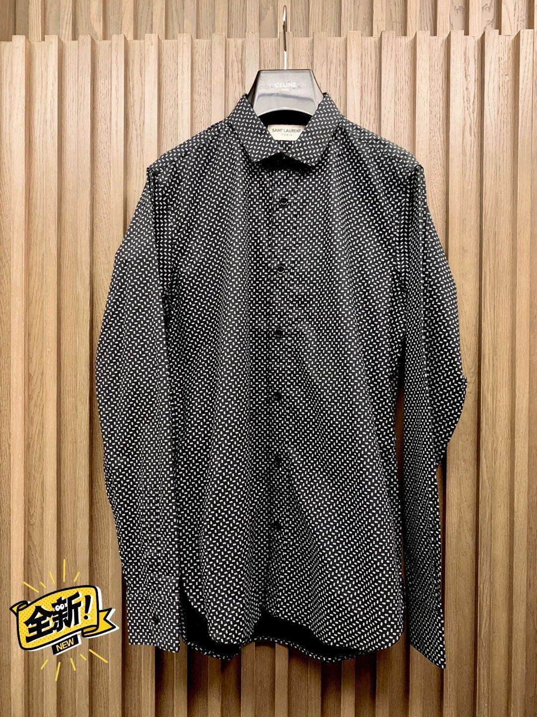 Yves Saint Laurent Black Polka Dot Long Sleeve Button-Up Shirt Size US S / EU 44-46 / 1 - 1 Thumbnail