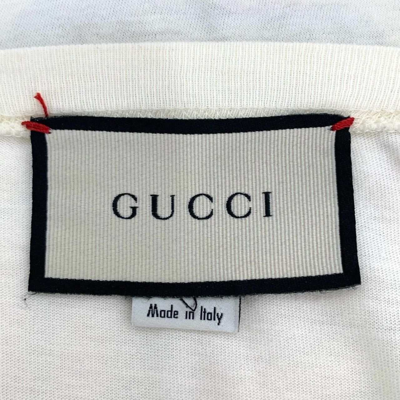 Gucci Gucci Tiger Head Logo Print Beige Cotton T-Shirt (Size S) Size S / US 4 / IT 40 - 2 Thumbnail