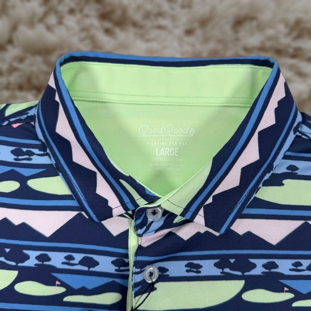 Good Good Performance Stretch Golf Polo Shirt Mens Large Polo Golf Mens L Multicolor Modern Sports Golf NEW WITH TAGS