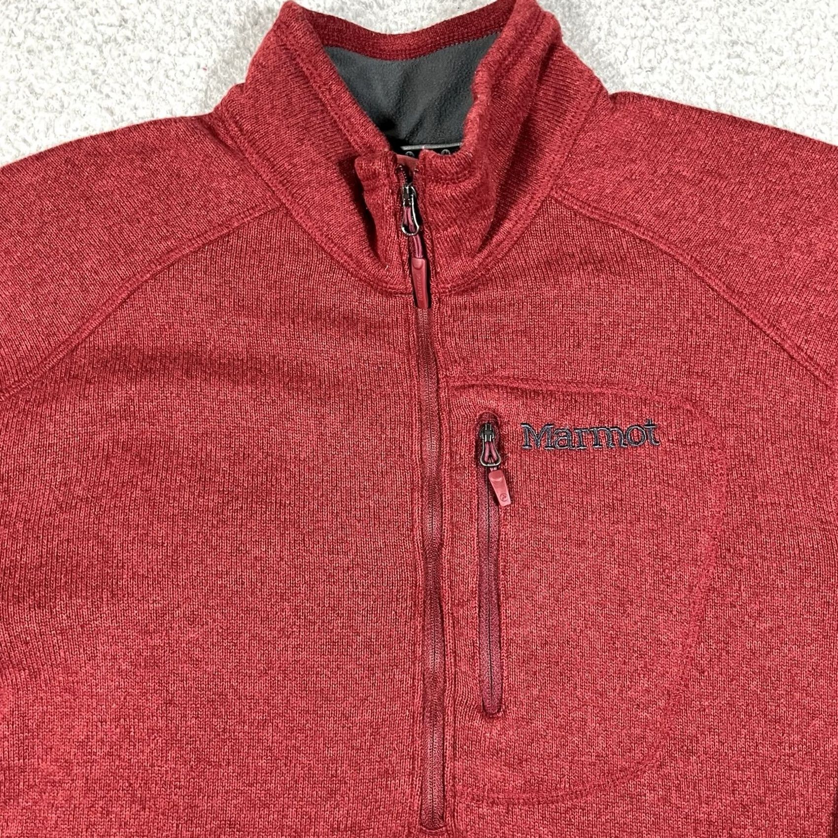 Marmot Marmot Jacket Mens M Red 1/4 Zip Pullover Fleece Outdoor Hiking Wool? Polyester? Size US M / EU 48-50 / 2 - 3 Thumbnail