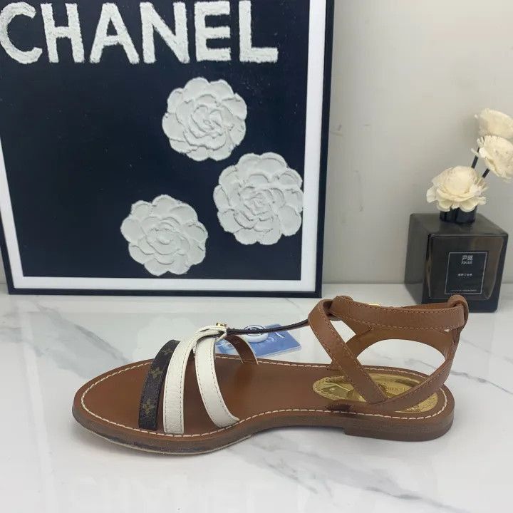 Louis Vuitton Louis Vuitton Brown Leather Casual Sandals for Women -2508 Size US 6 / IT 36 - 7 Thumbnail