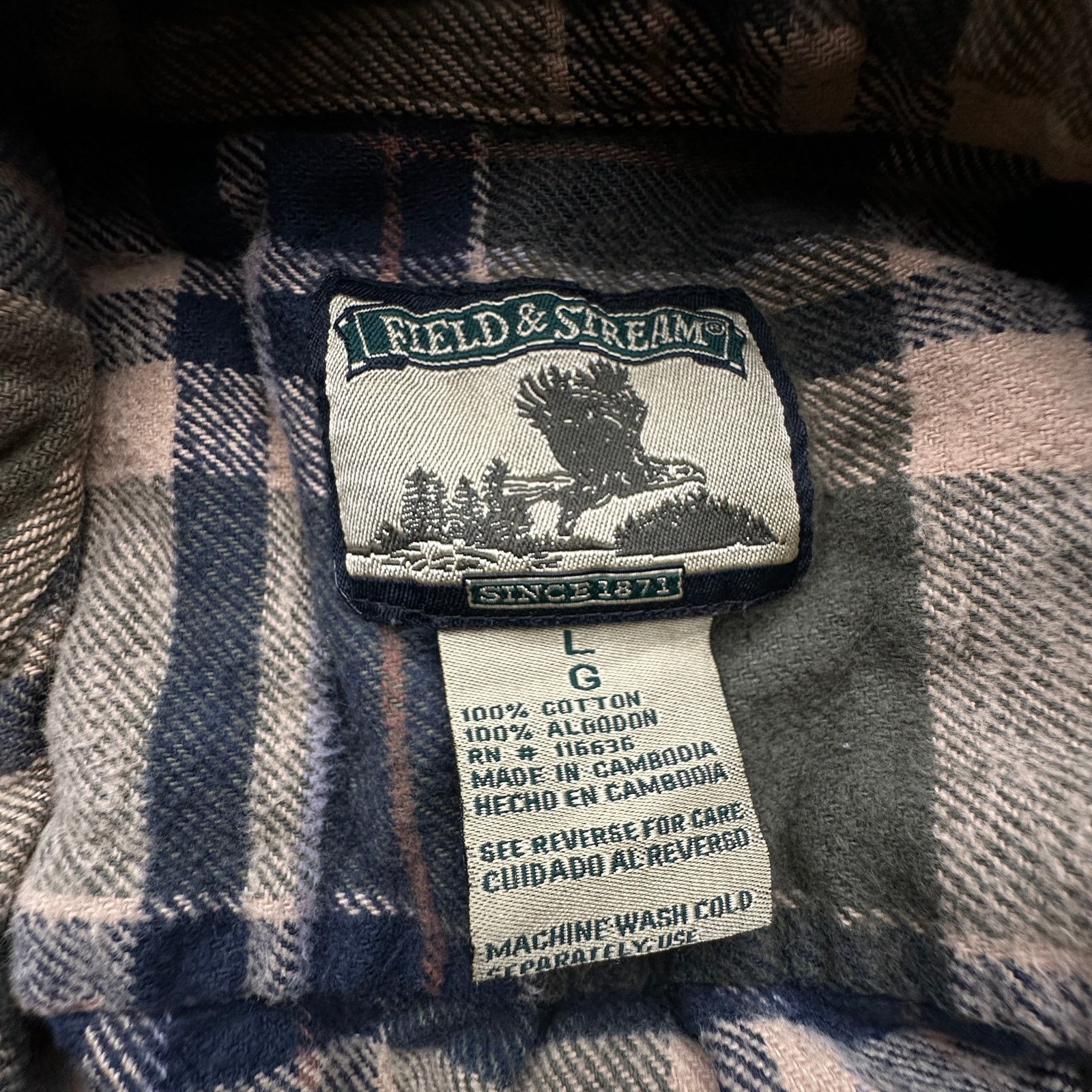 Field & Stream Field & Stream Flannel Button Up Shirt Men Large Plaid Green Size US L / EU 52-54 / 3 - 3 Thumbnail