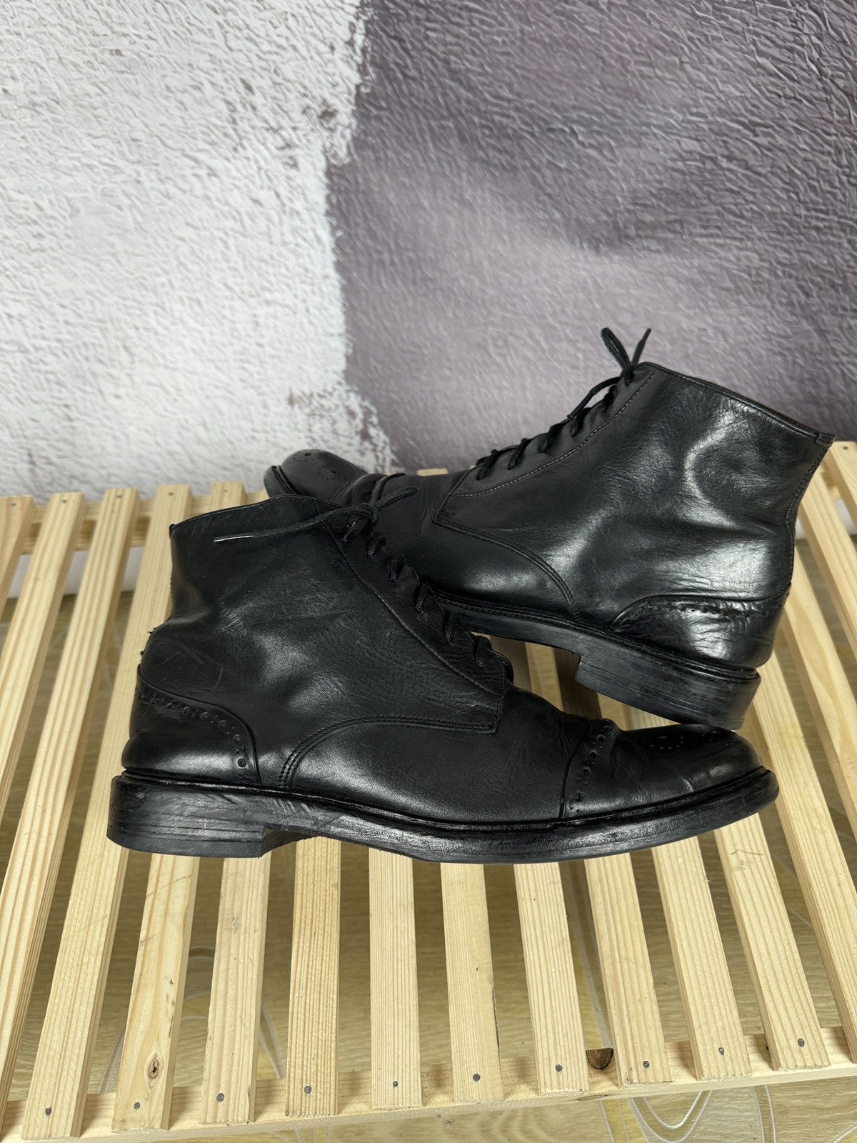 Other Hundred 100 black leather brogue oxford casual boots shoes Size US 12 / EU 45 - 7 Thumbnail