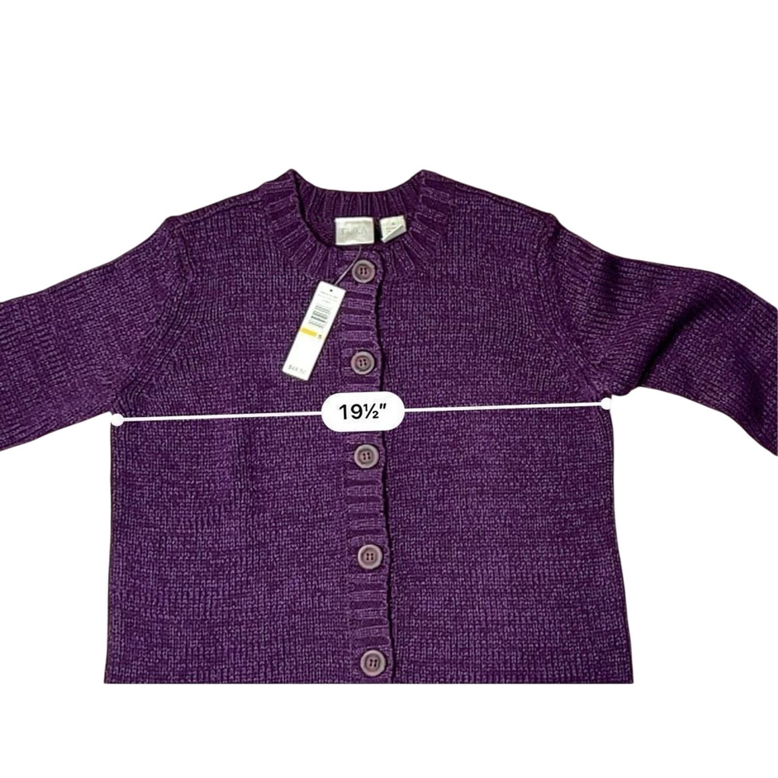 Other Erika Purple Button Up Cardigan Sweater SMALL NWT Academia Size S / US 4 / IT 40 - 3 Thumbnail