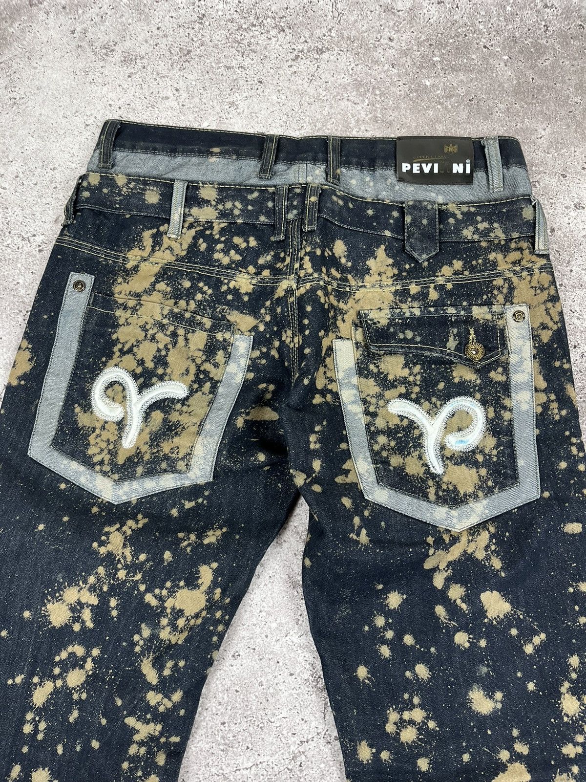 Japanese Brand Avante Garde Double Waisted Painted Denim Oants Size US 36 / EU 52 - 9 Thumbnail