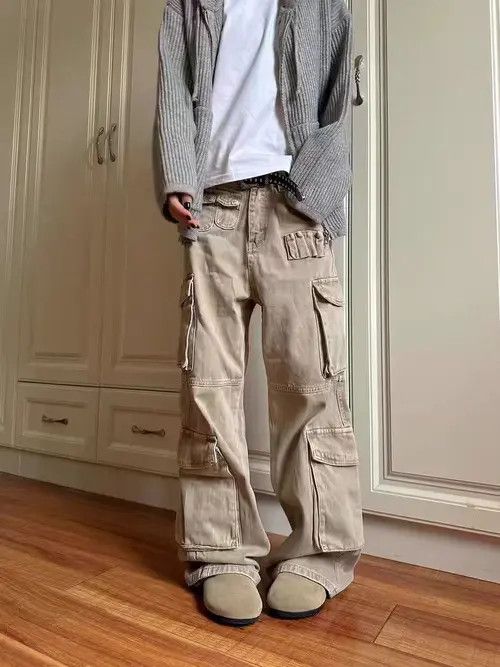 VIBE Vintage street multi-pocketed distressed work jeans Size US 32 / EU 48 - 3 Thumbnail