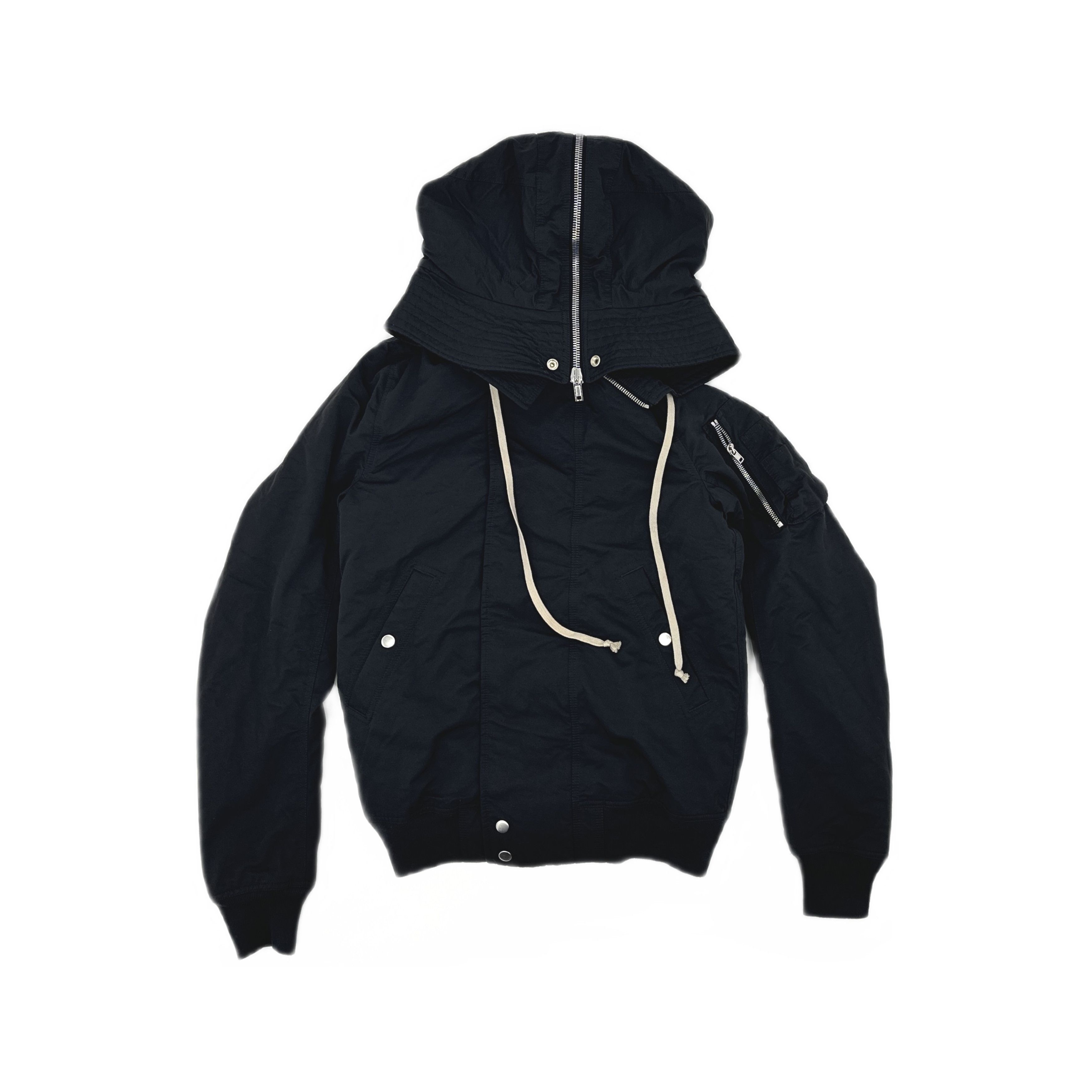 Rick Owens Drkshdw Rick Owens DRKSHDW Cotton Blend Hooded Jacket XS Size US XS / EU 42 / 0 - 1 Thumbnail
