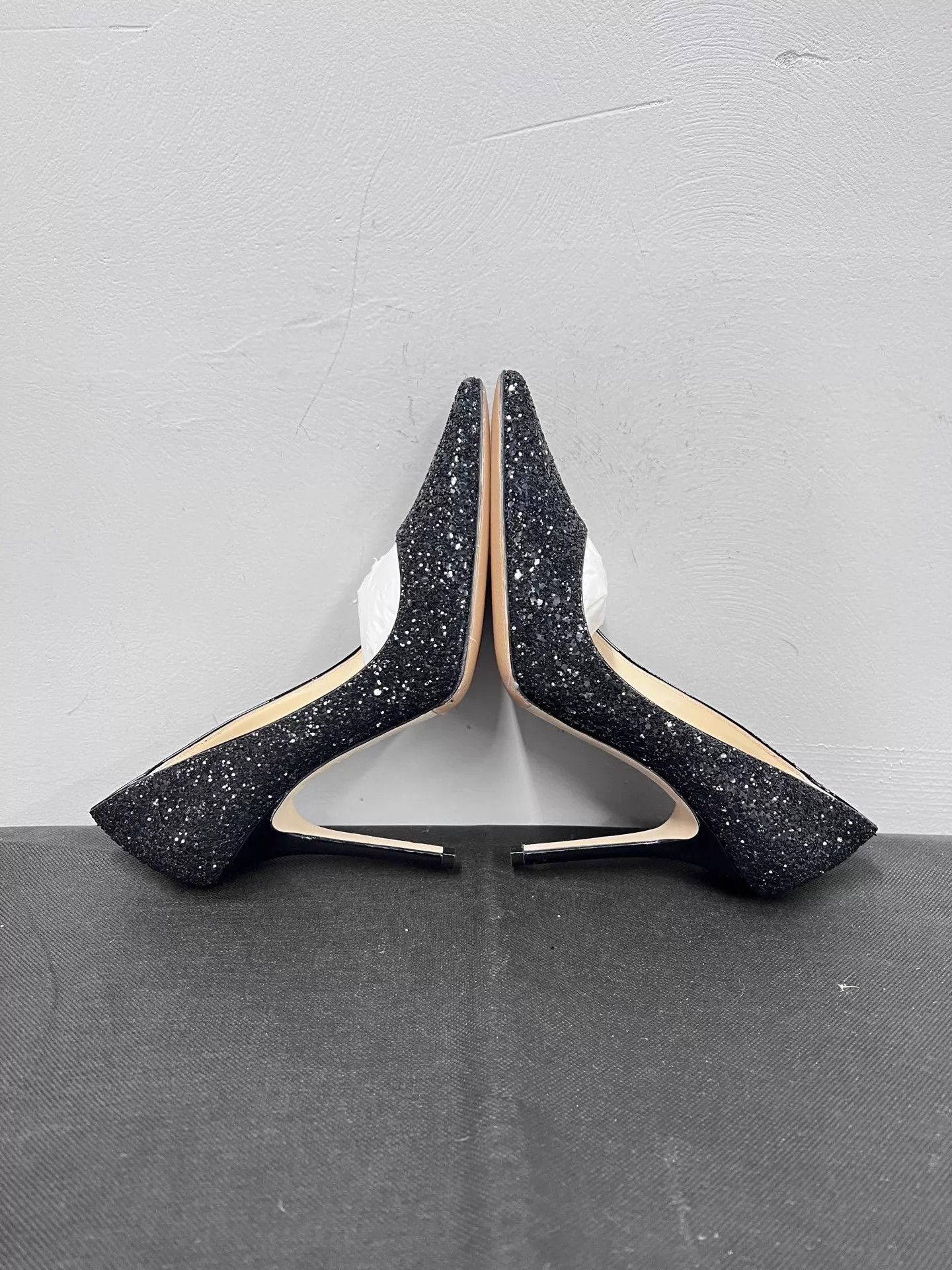 Jimmy Choo Jimmy Choo Black Sequined Stiletto Heels 38 NIB Size US 7.5 / IT 37.5 - 6 Thumbnail