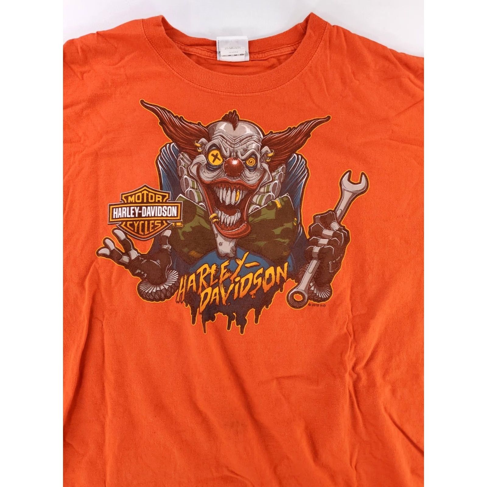 Harley Davidson Harley-Davidson T-Shirt Orange Scary Clown Wichita Kansas Mens 3XL Size US XXL / EU 58 / 5 - 3 Thumbnail