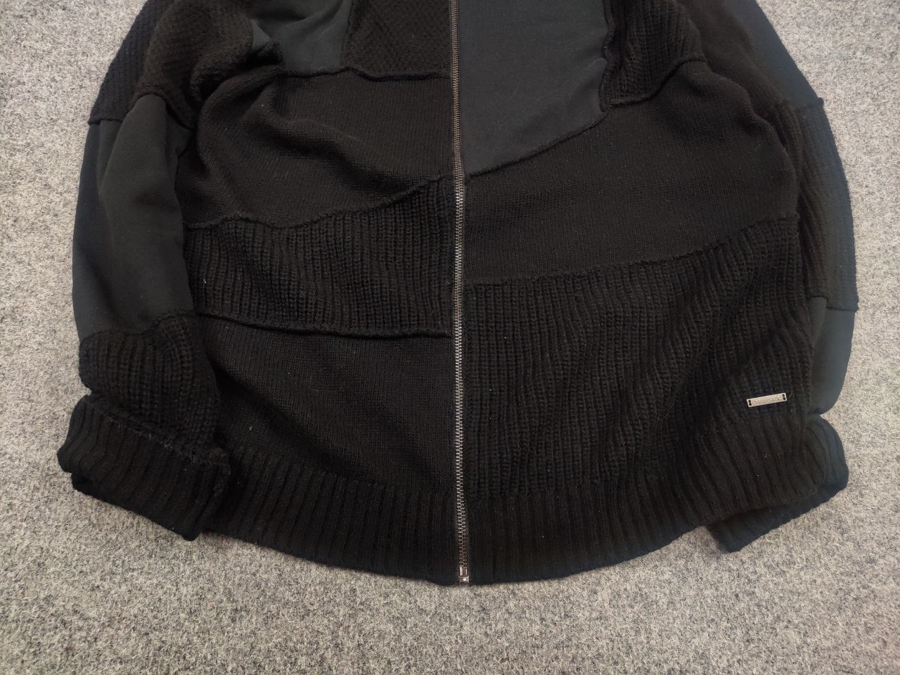 Diesel Diesel Patchwork Wool Blend Black Zip Mens Hoodie Y2K Style Size US XL / EU 56 / 4 - 6 Thumbnail