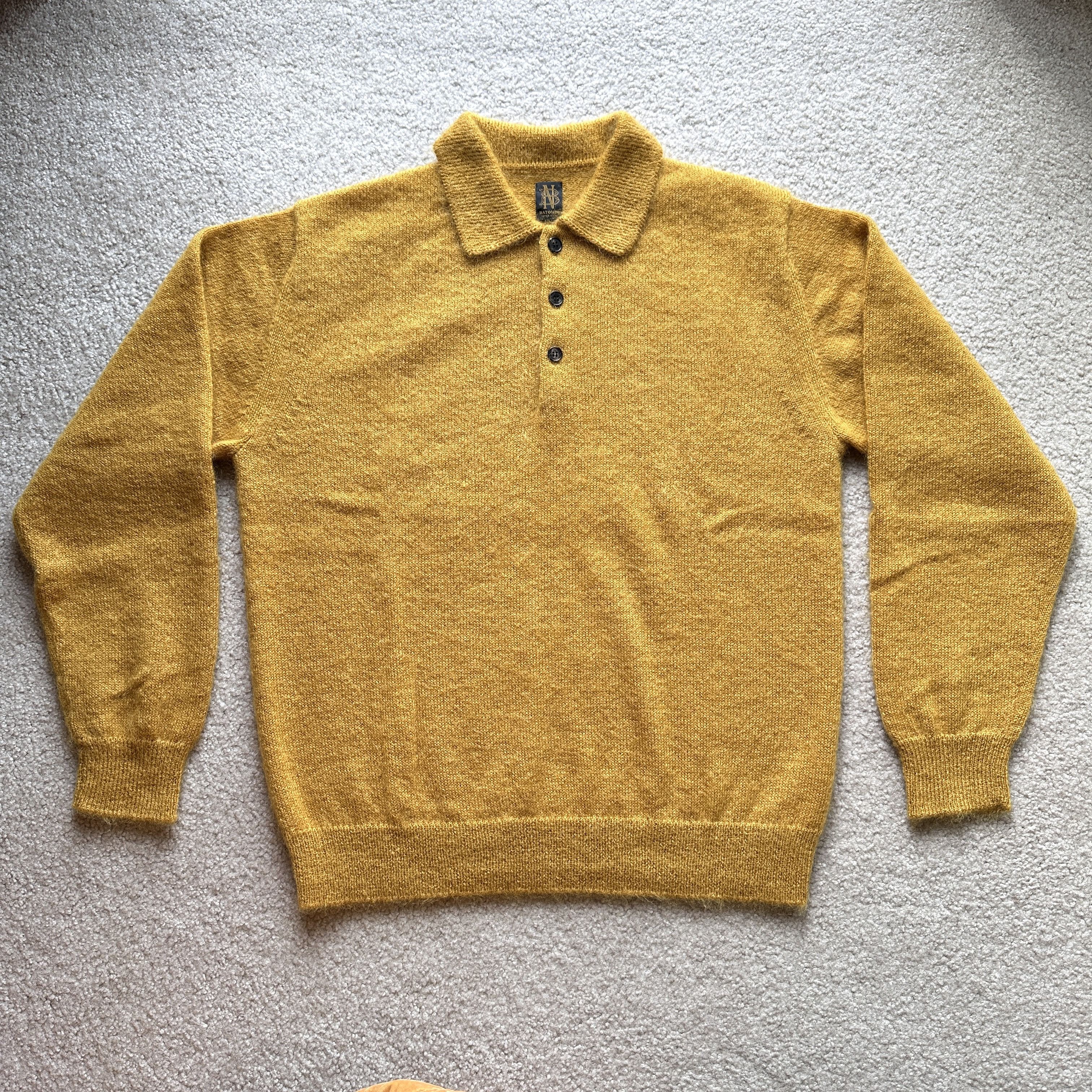 Batoner Batoner Pure 100% Mohair Polo Shirt Wool Collared Sweater Size US L / EU 52-54 / 3 - 1 Thumbnail