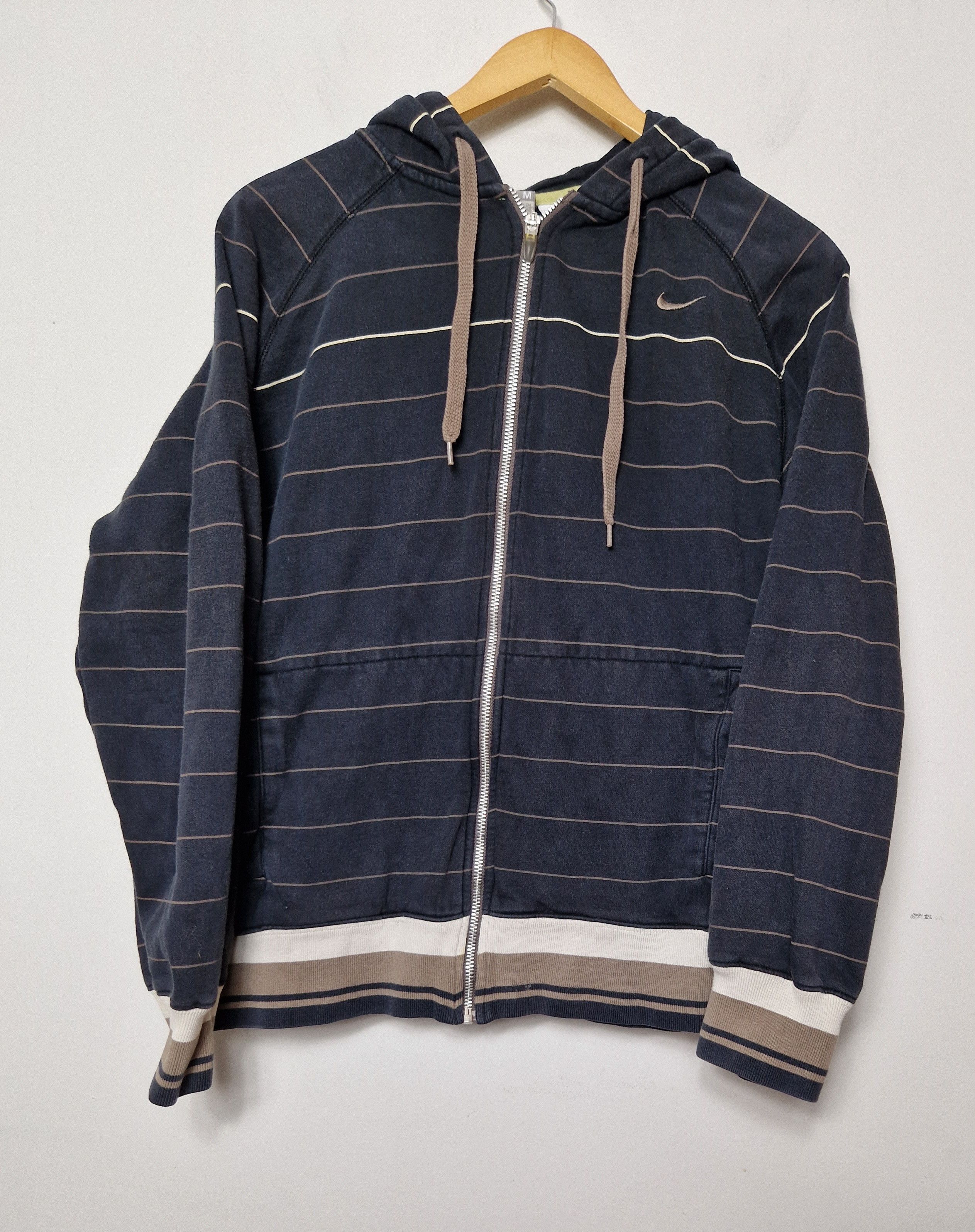 Nike vintage y2k striped zip hoodie