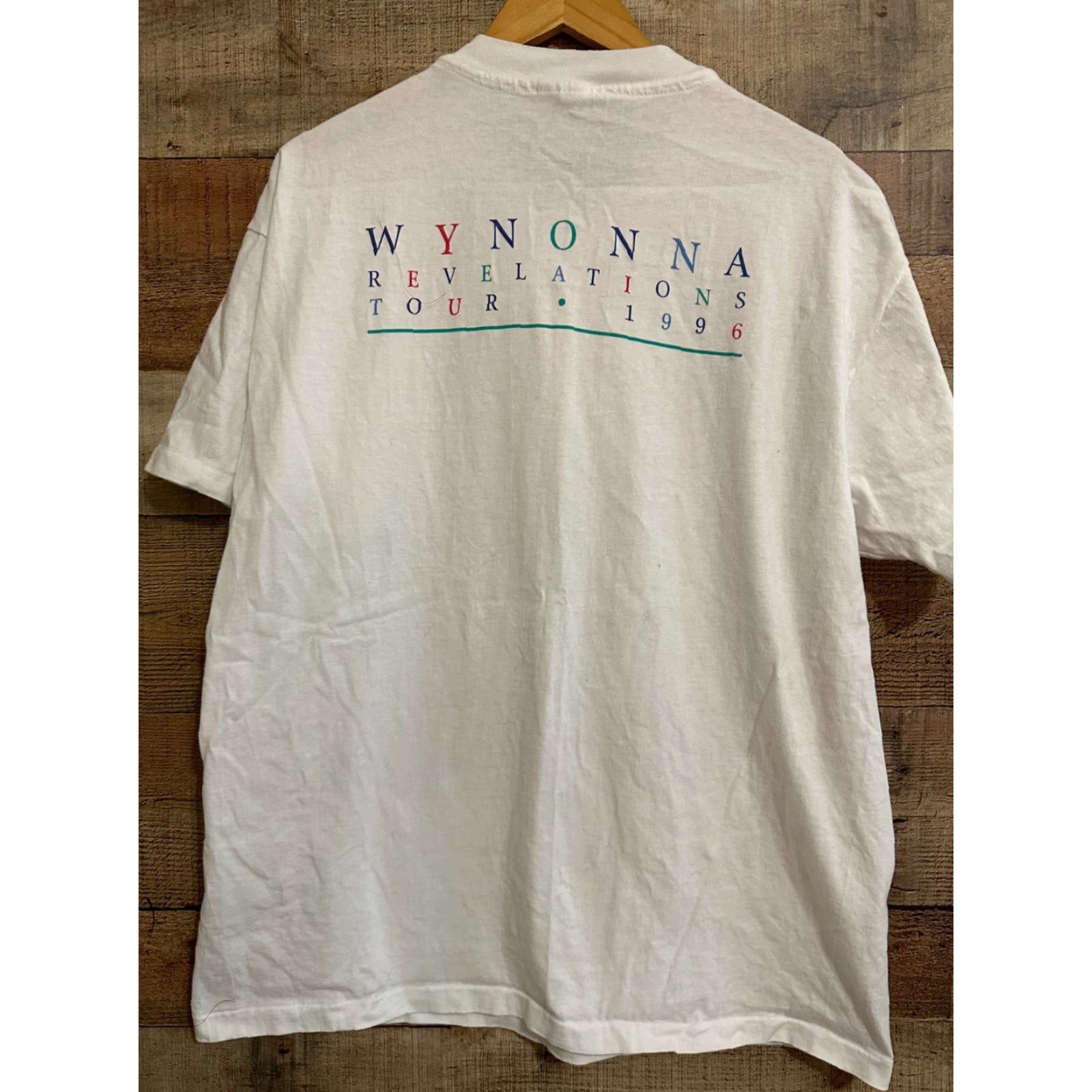 Hanes VINTAGE Wynonna Revelations Tour Singer White T-Shirt XL Mens 1996 90s Music USA Size US XL / EU 56 / 4 - 2 Thumbnail