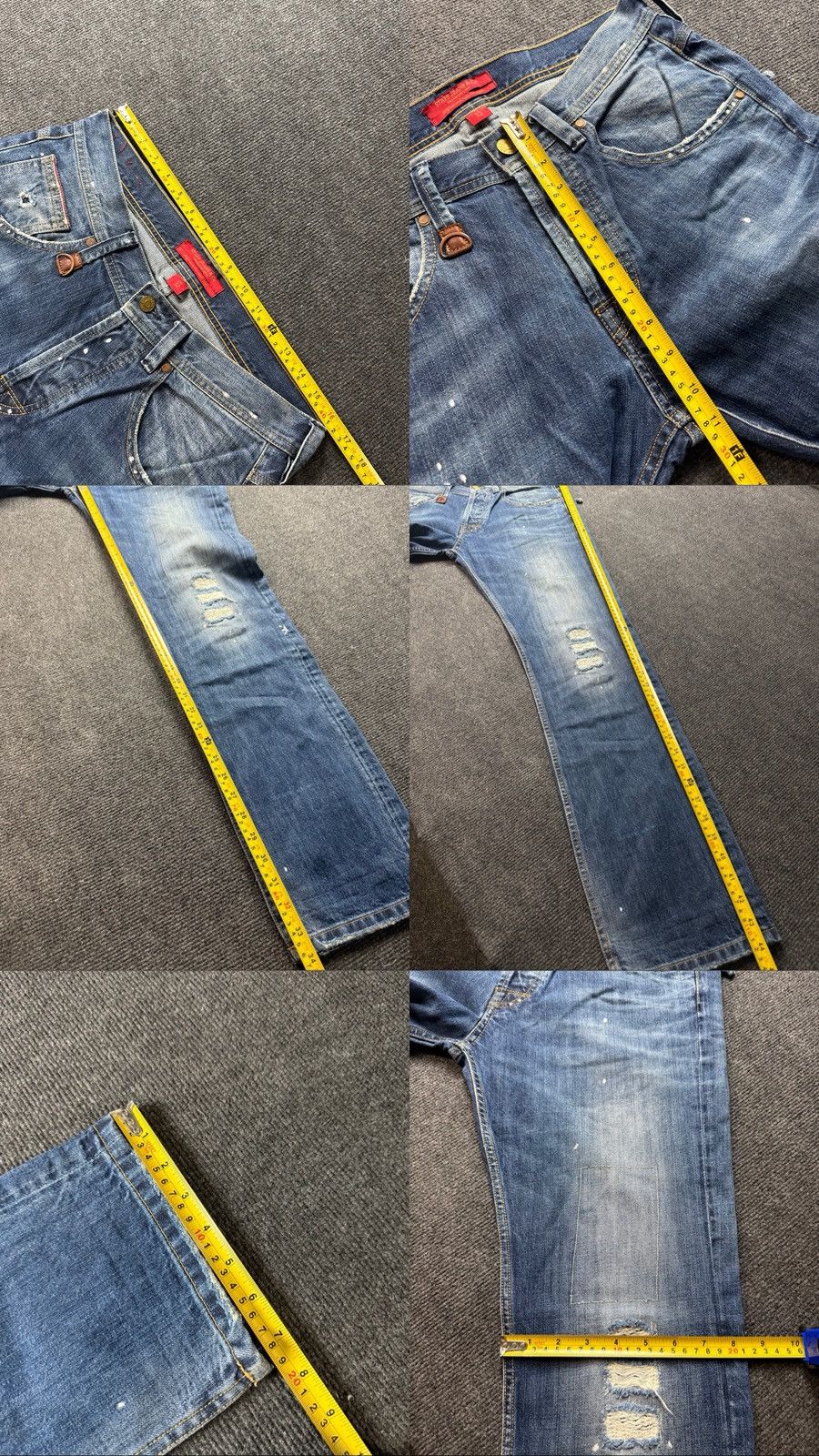 Vintage 00s Retro Japanese Y2K Vntg Grunge Distressed Denim Jeans Size US 32 / EU 48 - 20 Thumbnail