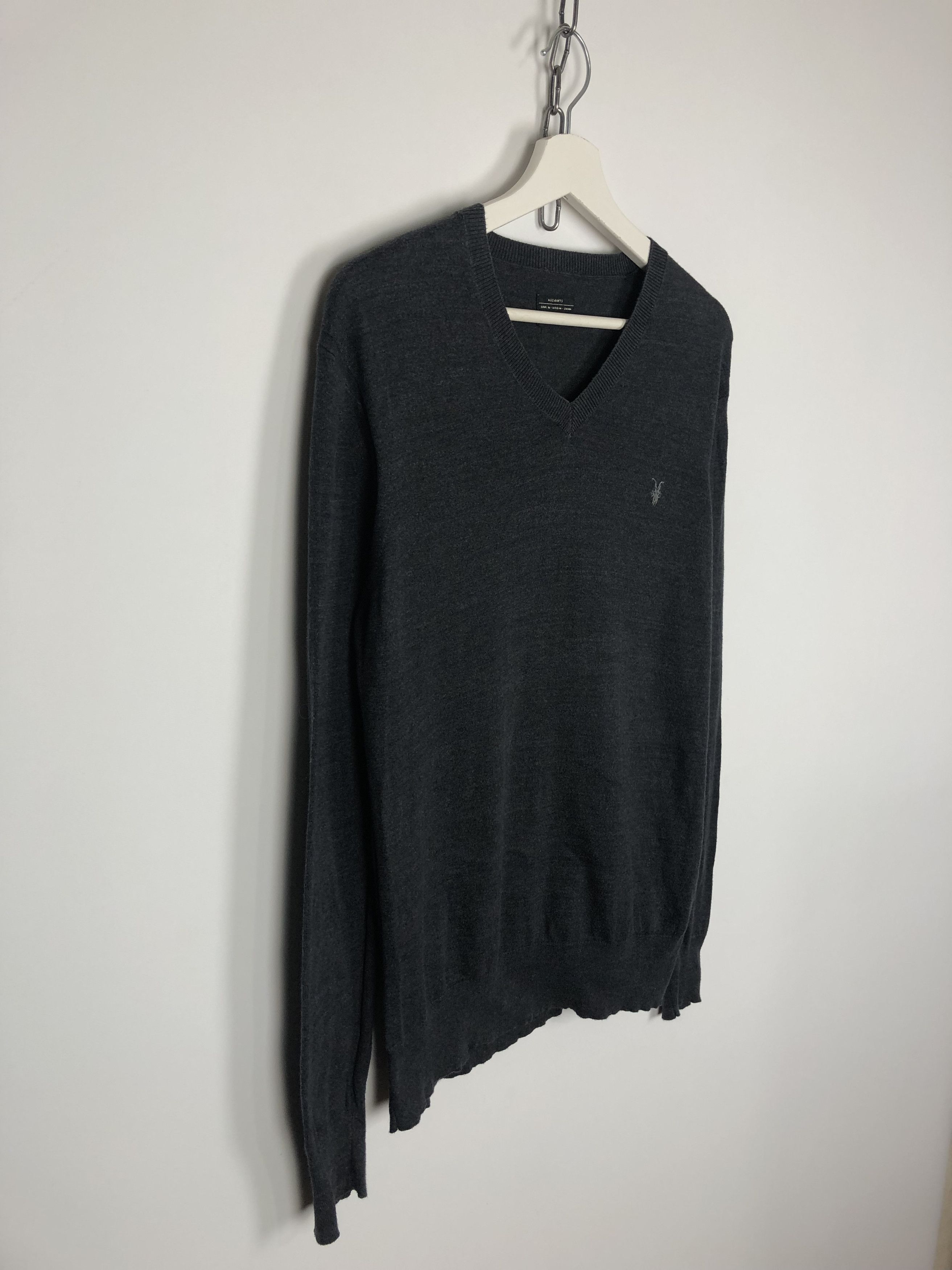 Allsaints Allsaints Fritz V-Neck Sweater Pullover Gray size S Size US S / EU 44-46 / 1 - 5 Thumbnail