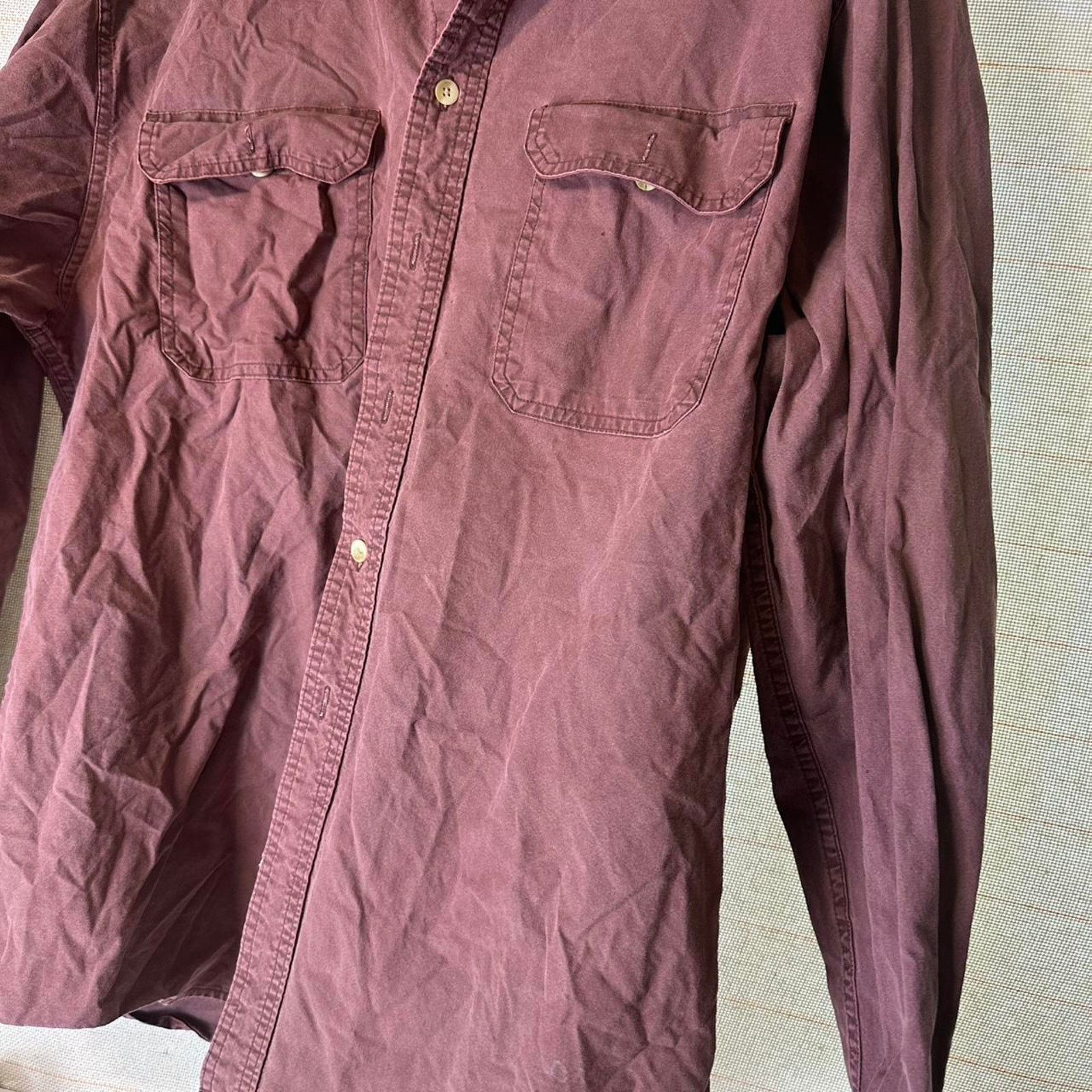 L.L. Bean L.L.Bean Mens XL Traditional Fit Shirt Maroon 100% Cotton Size US XL / EU 56 / 4 - 2 Thumbnail