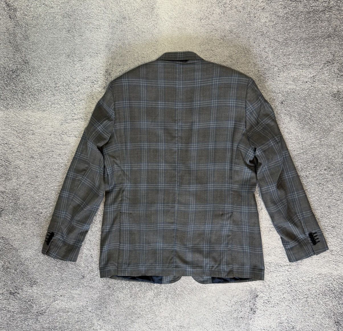 Ermenegildo Zegna Ermenegildo Zegna Blazer 54 IT Grey Check Wool Silk Jacket Size 44R - 4 Thumbnail