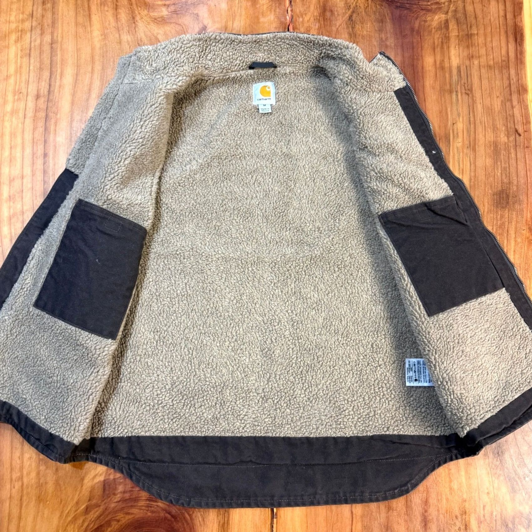 Carhartt Carhartt Vest Fleece Lined Zip Work Outdoor Medium Brown Canvas Western Logo Mens V33 JJ21 Size US M / EU 48-50 / 2 - 3 Thumbnail