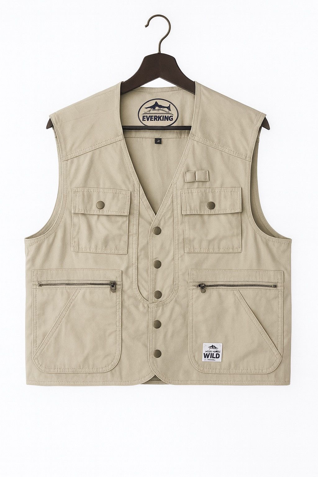 Japanese Brand Evenriver Wild Beige Utility Vest – Outdoor Workwear Fishing Size US L / EU 52-54 / 3 - 1 Thumbnail