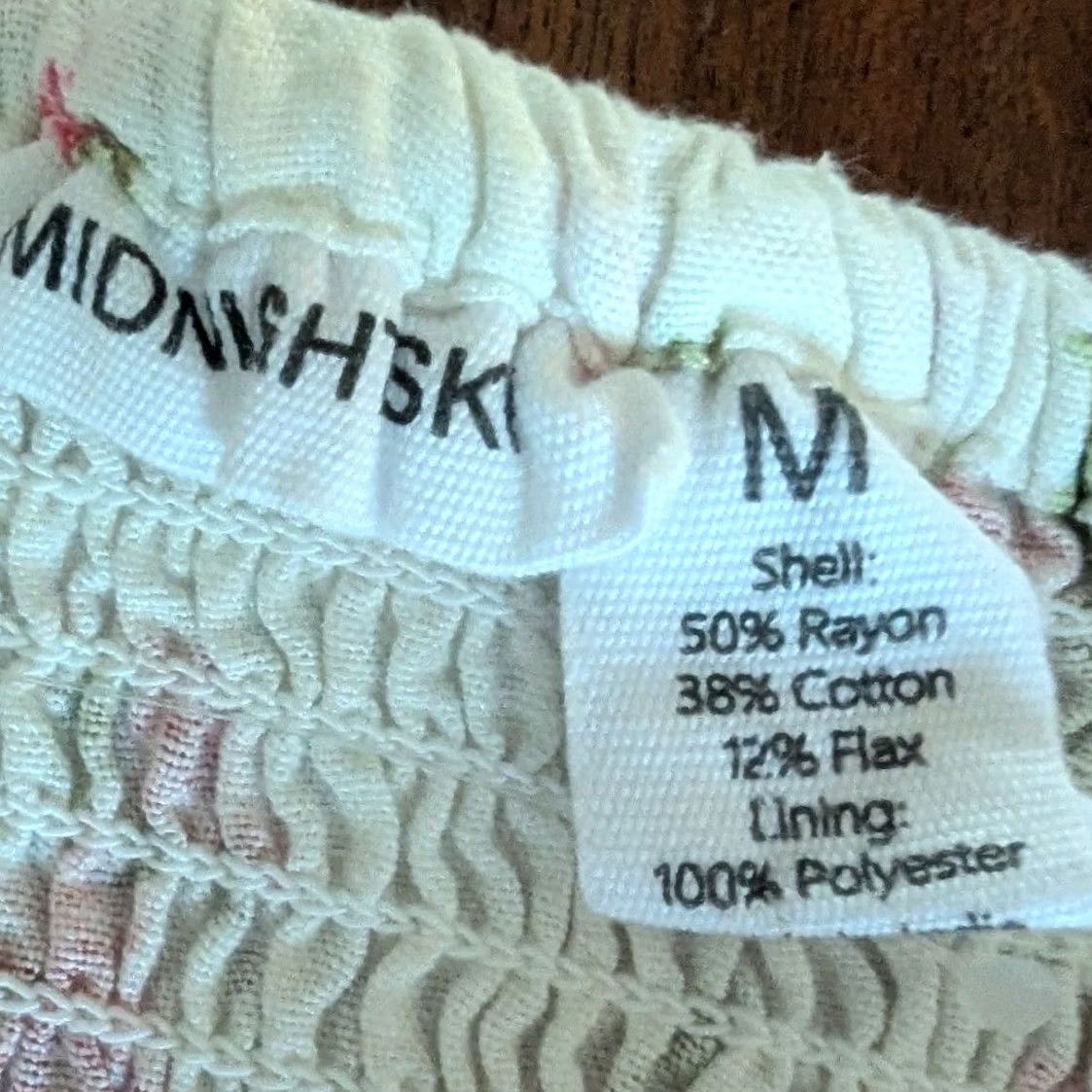 Vintage Midnight Sky Sleeveless Crop Top Womens M White Pink Floral Smocked Linen Blend Tank Cropped Shabby Chic Size M / US 6-8 / IT 42-44 - 8 Thumbnail