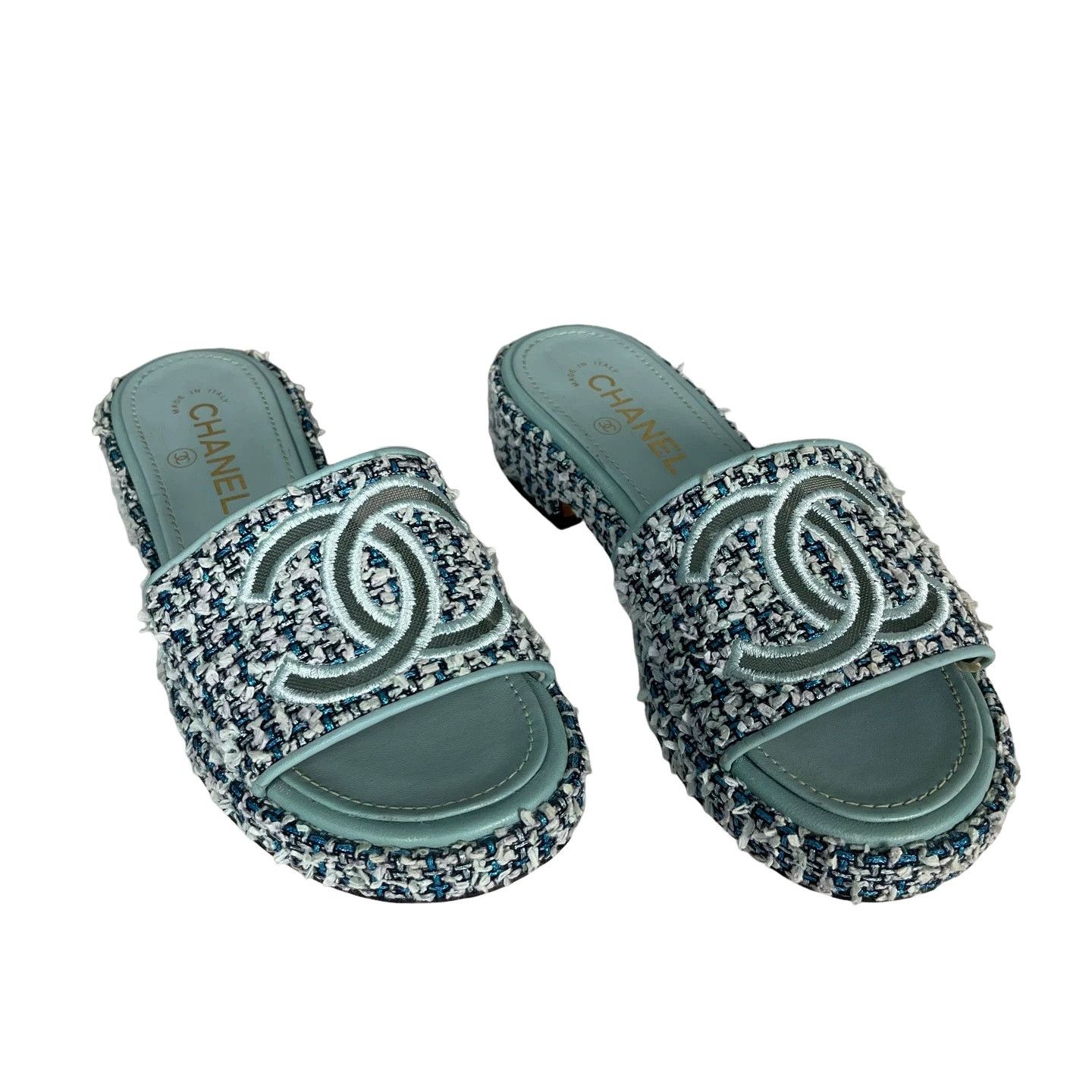 Chanel Chanel Tweed Sandals 36.5 Size US 6.5 / IT 36.5 - 1 Thumbnail