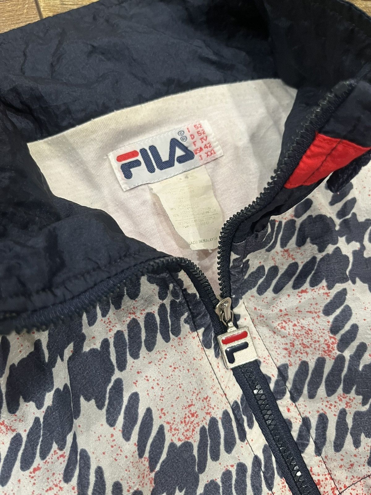 Fila Vtg 90s FILA Colorblock Plaid Ski Windbreaker Navy Large Size US L / EU 52-54 / 3 - 5 Thumbnail