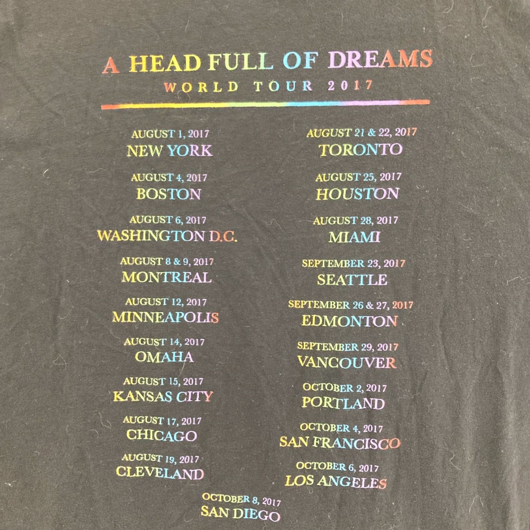 Vintage Coldplay Shirt Adult Large Head Full of Dreams 2017 Size US L / EU 52-54 / 3 - 7 Thumbnail