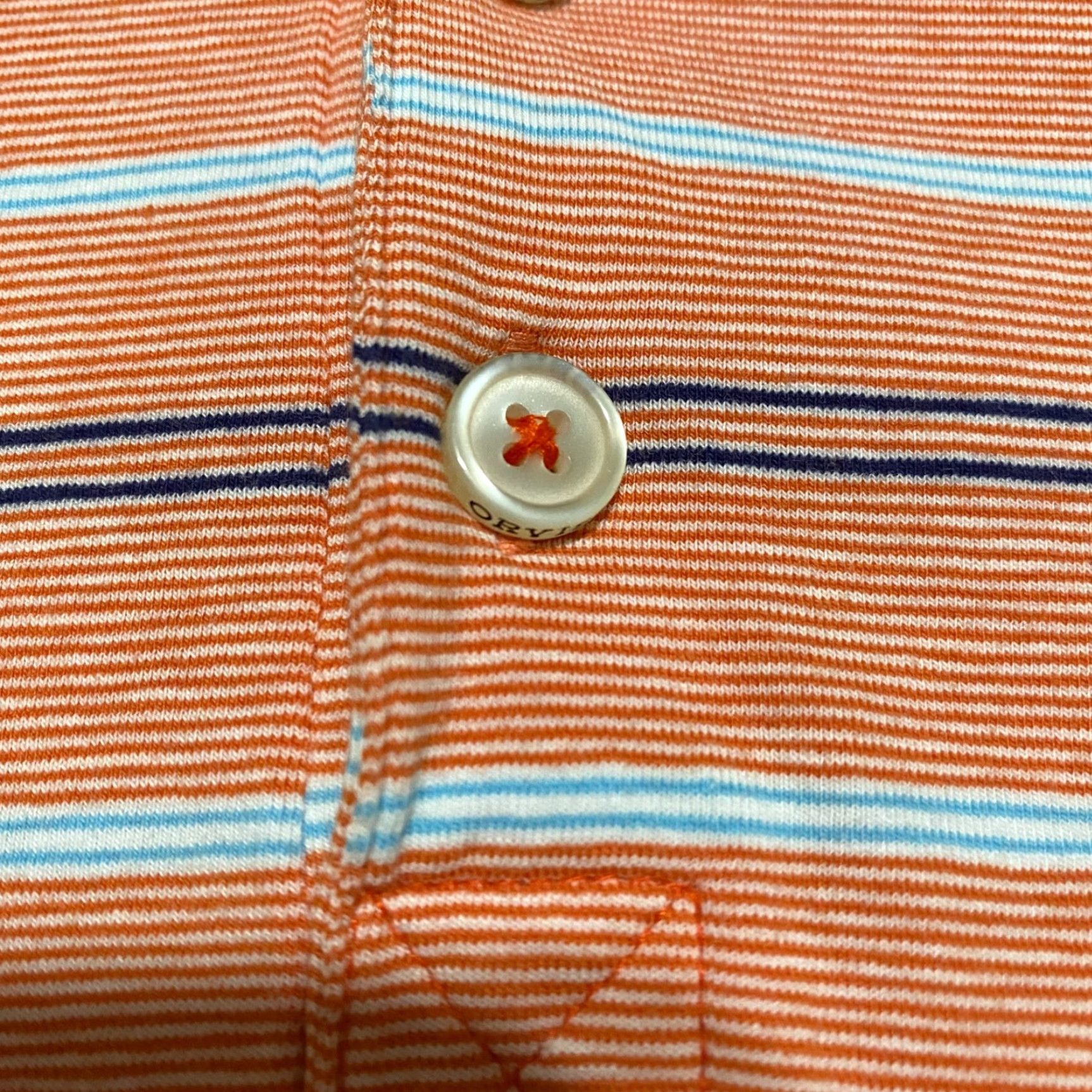 Orvis Orvis Polo Shirt Mens XL Orange Striped Short Sleeve Knit Cotton Polo Shirt XL Orange Mens Polo Shirt Size US XL / EU 56 / 4 - 7 Thumbnail