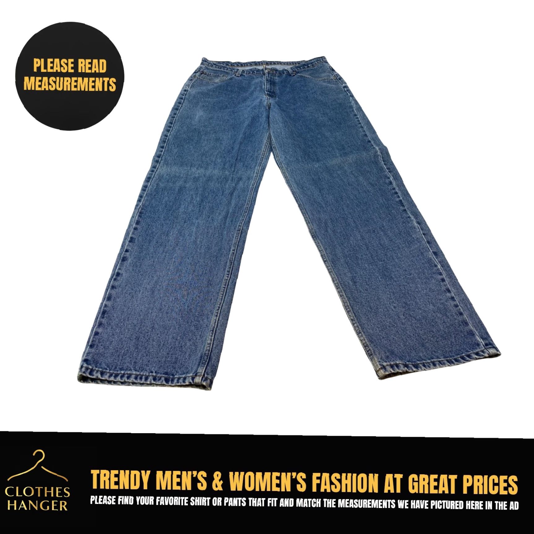Polo Ralph Lauren VINTAGE Polo Jeans Co Ralph Lauren Jeans Men's 38X34 Baggy Loose Full Leg Blue Size US M / EU 48-50 / 2 - 2 Thumbnail