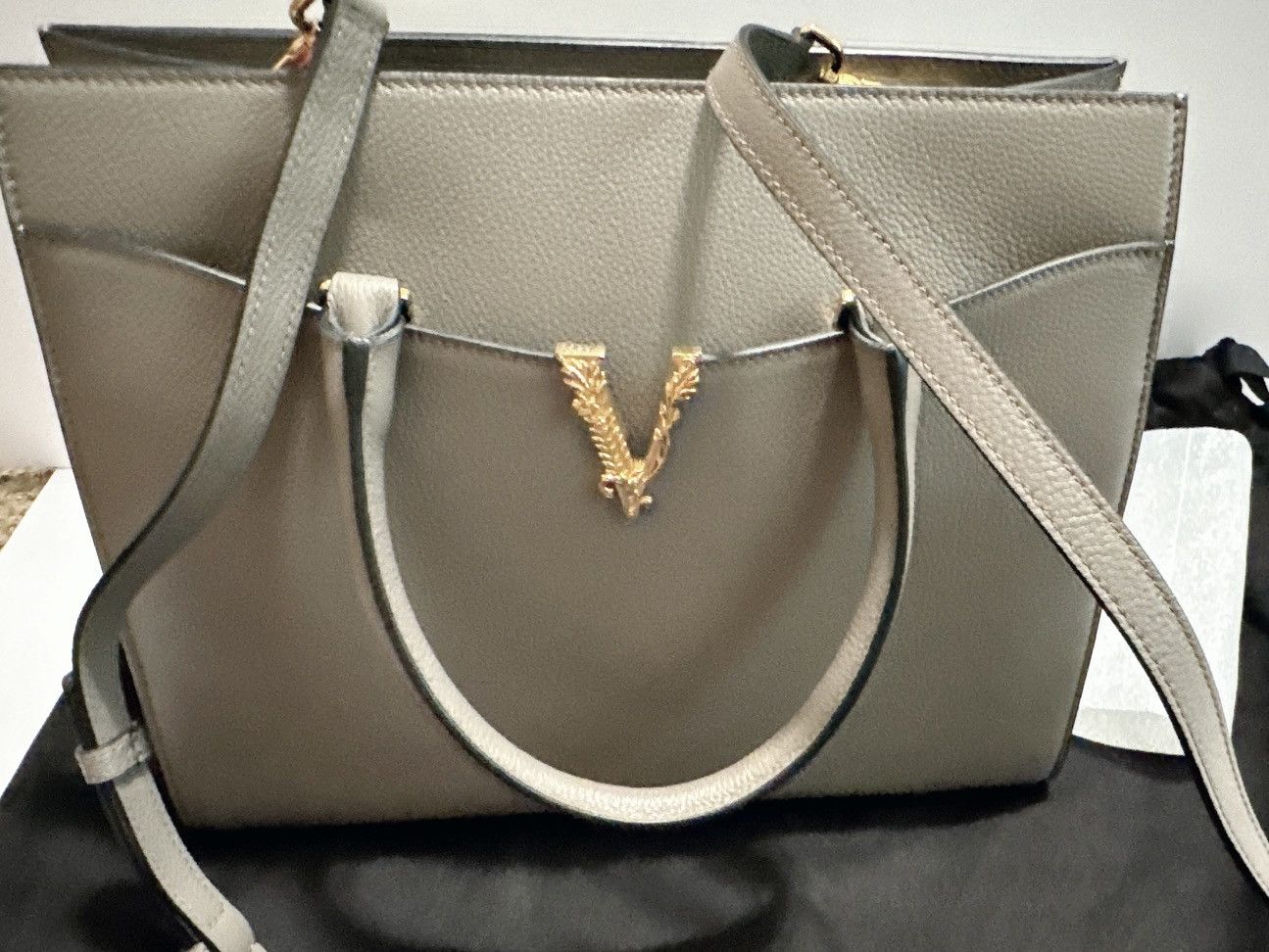 Versace Versace Virtus Top Handle Bag Taupe Grey BNWT Size ONE SIZE - 17 Thumbnail