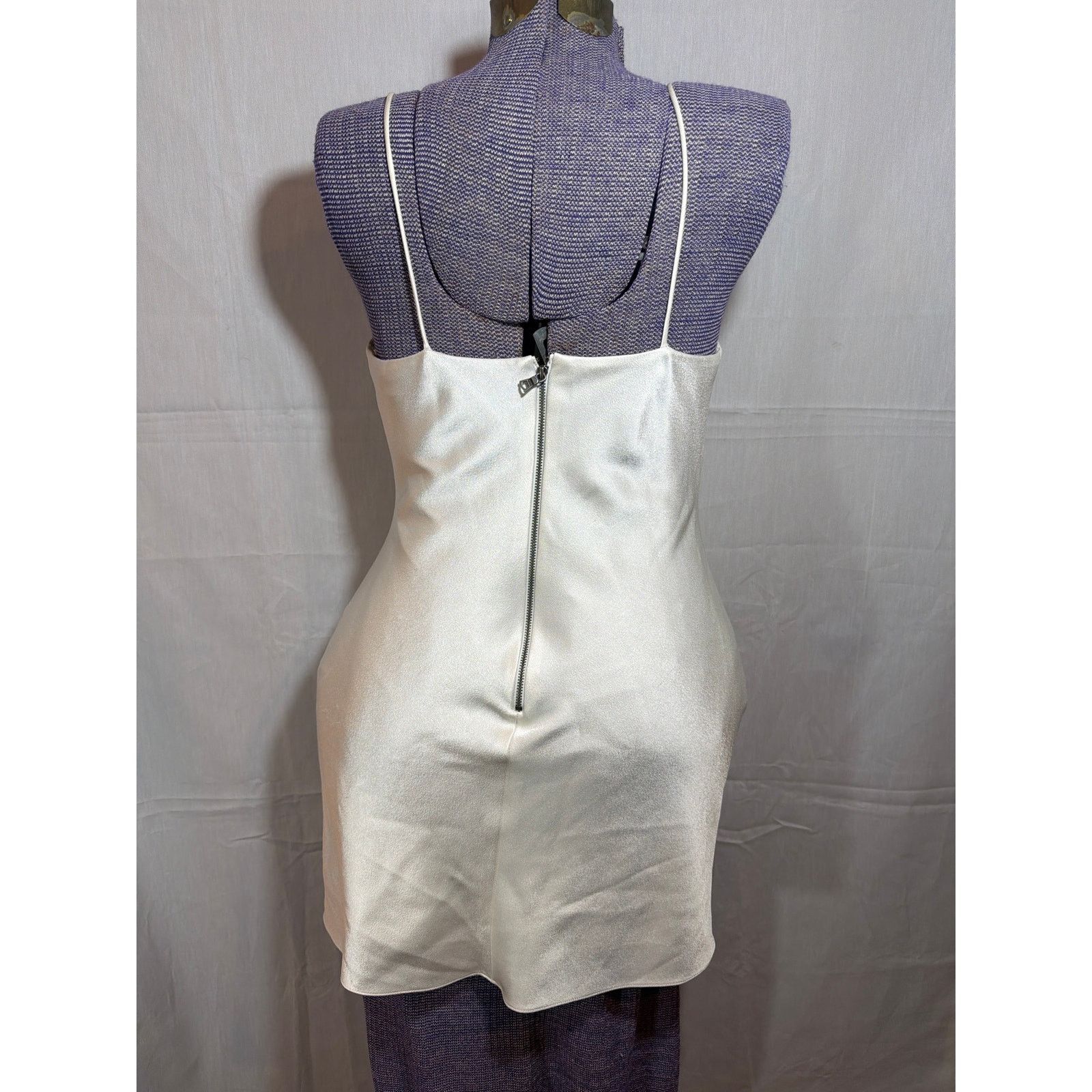 Alice + Olivia Alice + Olivia Woman's White Harmony Mini Slip Dress Size 4 Size S / US 4 / IT 40 - 3 Thumbnail