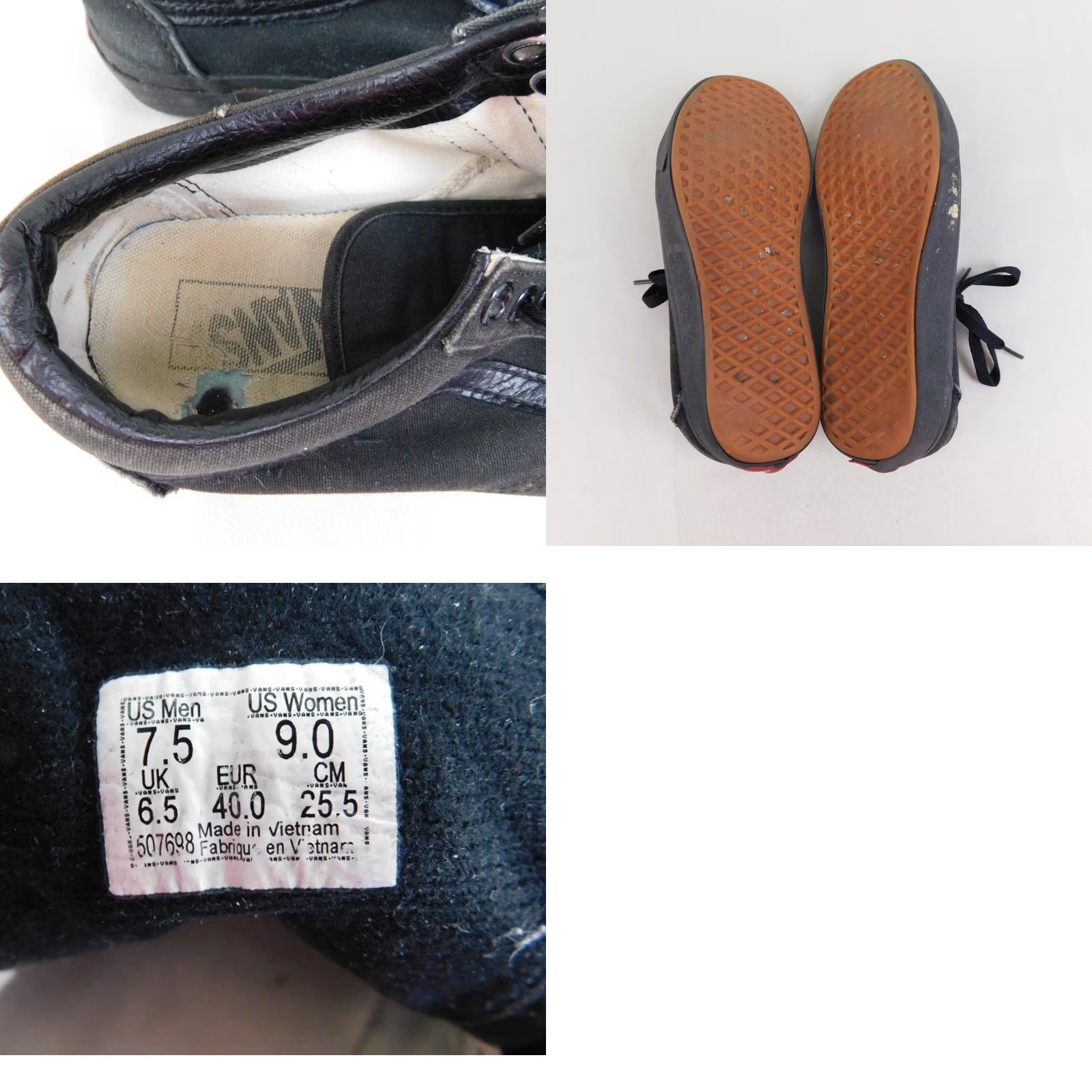 Vans VANS Classic Sneaker Shirt Unisex Adults Women’s 9 Men’s 7.5 Black 507698 Lace Up Low Top Sports Skateboard Walking Size US 9 / IT 39 - 9 Thumbnail