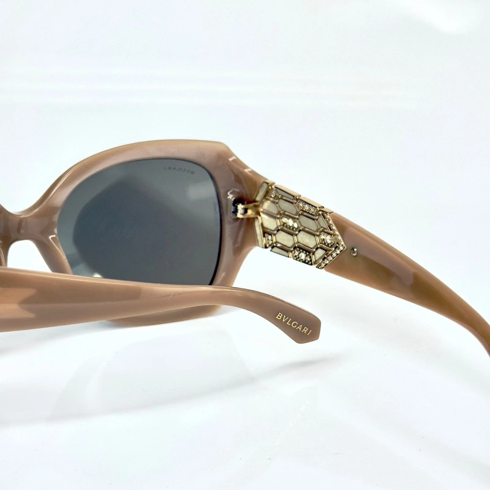 Bvlgari BULGARI BV8182B Serpenti Beige Gold Mirrored Sunglasses 8182 Size ONE SIZE - 8 Thumbnail