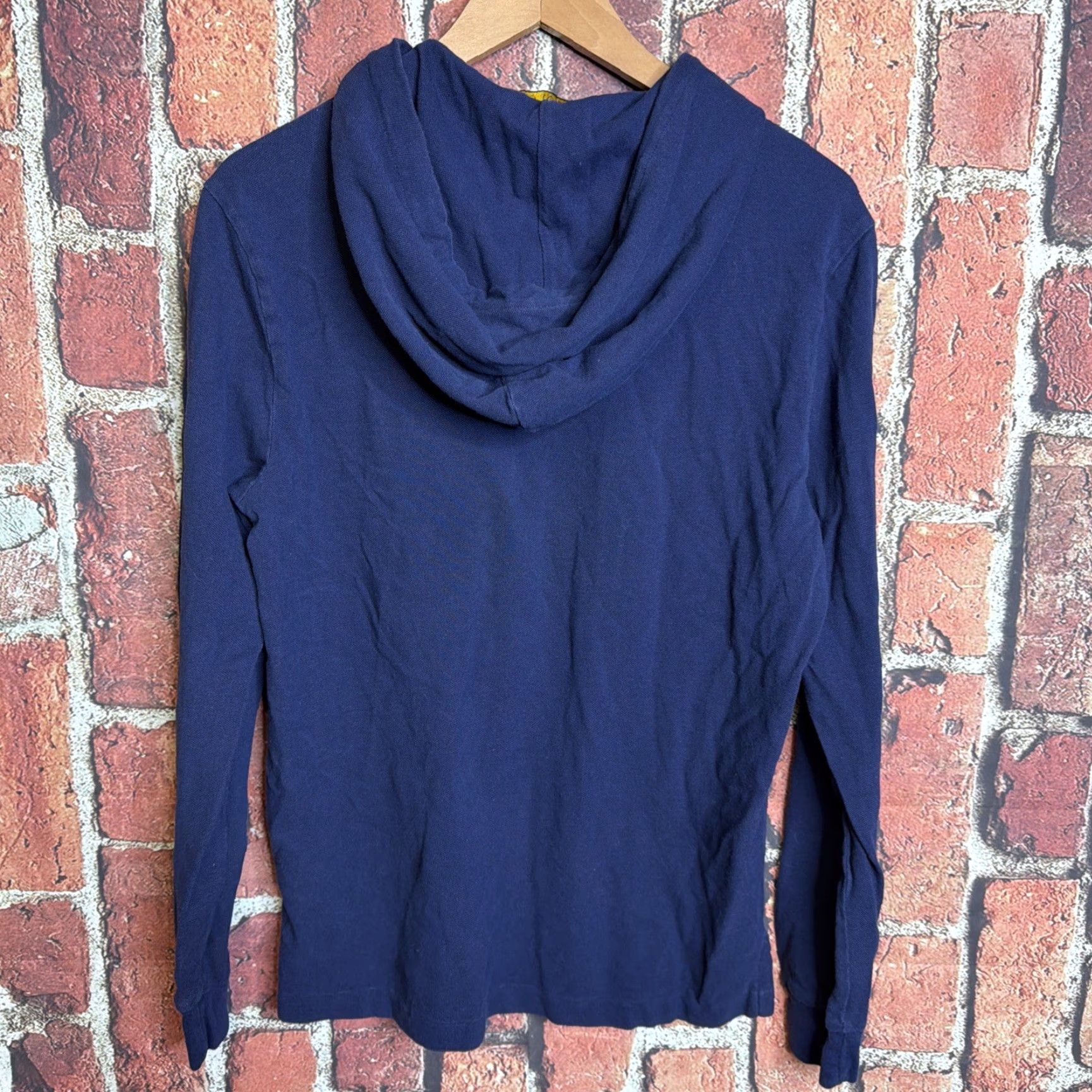 Polo Ralph Lauren VINTAGE Polo Ralph Lauren Shirt Mens M Navy Hooded Big Pony Crest #3 Long Sleeve Hoodie Size US M / EU 48-50 / 2 - 3 Thumbnail