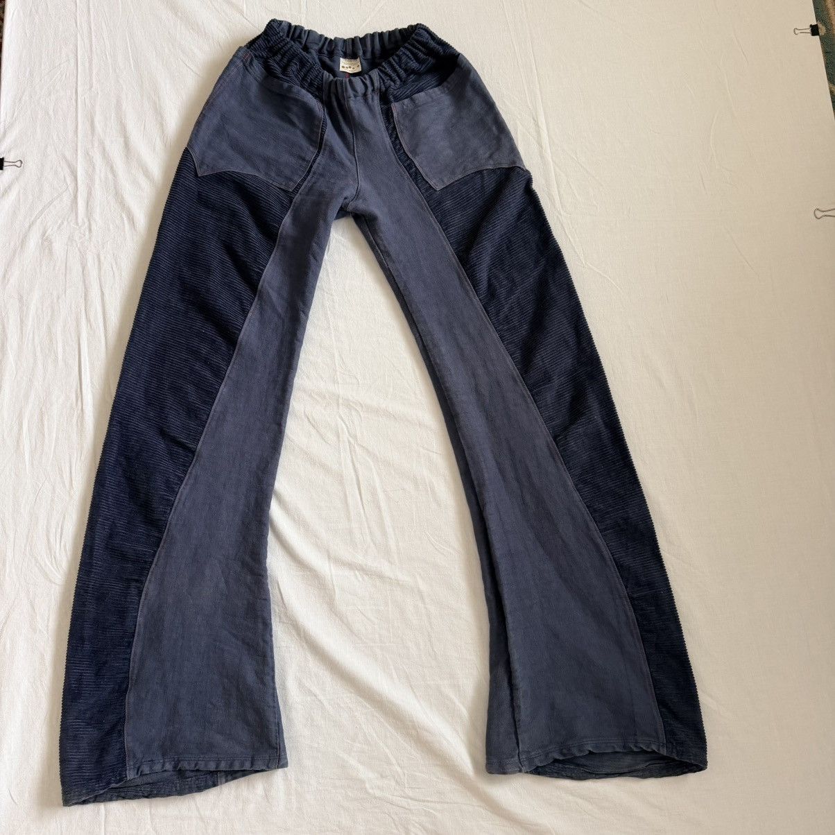 Other Patchwork Corduroy Denim Low Rise Flare Pants Avant Garde Size 25" / US 0 / IT 36 - 3 Thumbnail